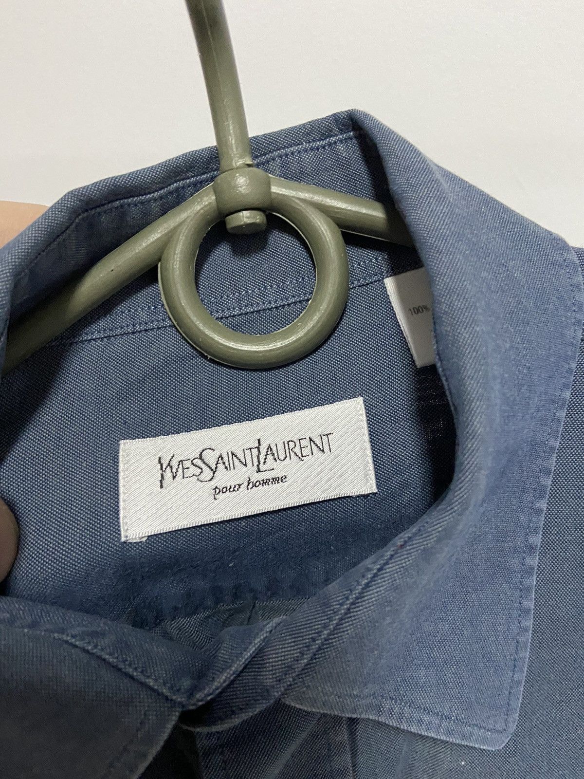 Vintage × Yves Saint Laurent Yves Saint Laurent Vintage Button Ups Luxury Small Logo YSL Size US L / EU 52-54 / 3 - 6 Thumbnail