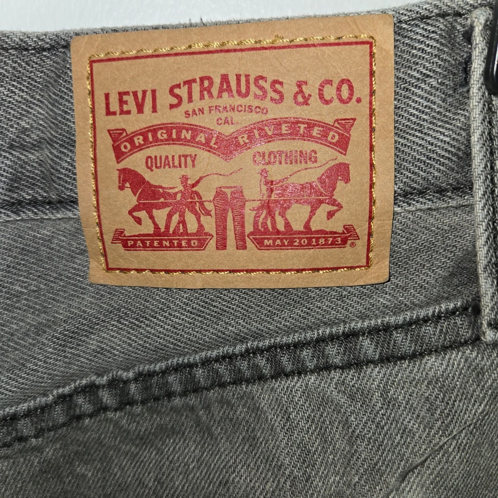 Levi's Levis Jeans 31 Low Pro Straight Leg Gray Splatter Hem Size 31" - 4 Thumbnail
