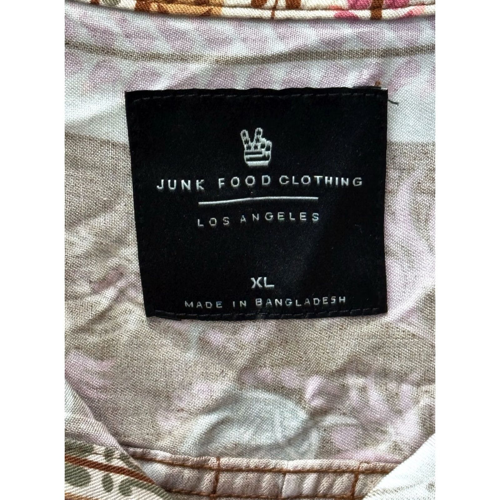 Junk Food Junkfood Clothing Retro Floral SHORT SLEEVE BUTTON UP SHIRT XL Size US XL / EU 56 / 4 - 5 Thumbnail