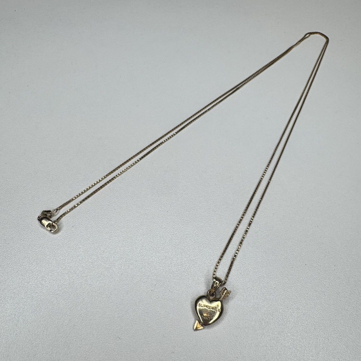 Supreme supreme justice libra 14k gold pendant box chain necklace