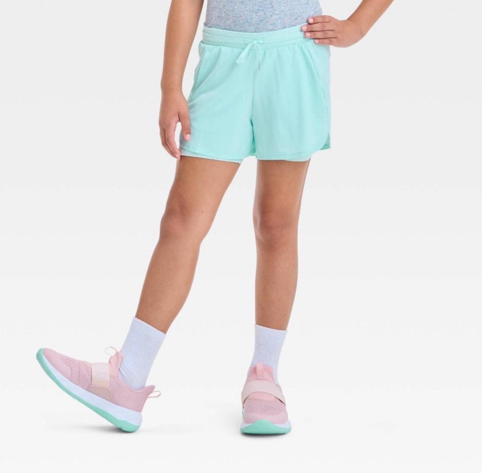 Other All in Motion Girls 10/12 Mint Green Athletic Shorts Size 24" / US 00 / IT 34 - 1 Thumbnail