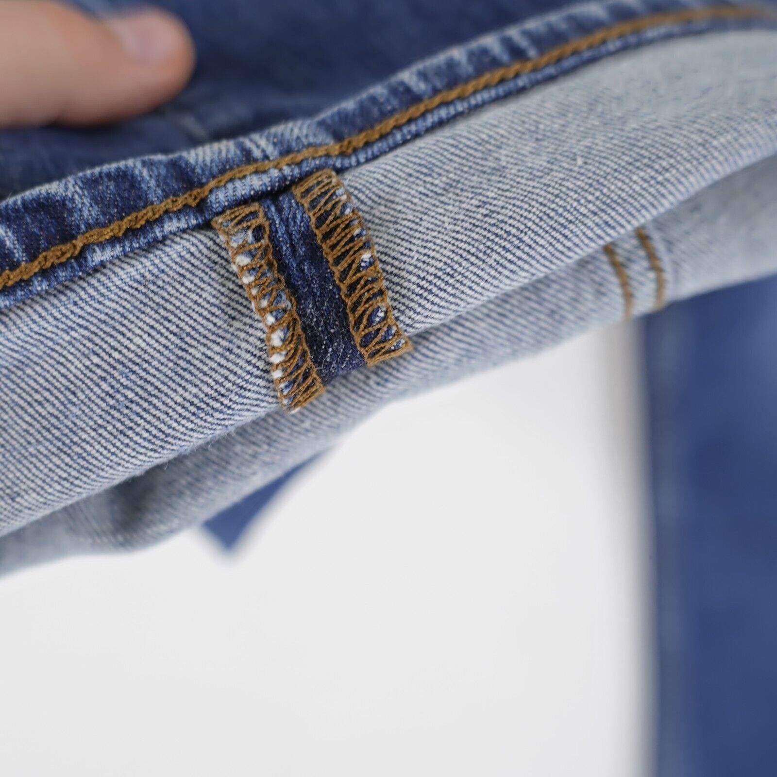 Banana Republic Banana Republic Straight Blue Stone Wash Whiskering Mid Rise Size US 33 - 3 Thumbnail