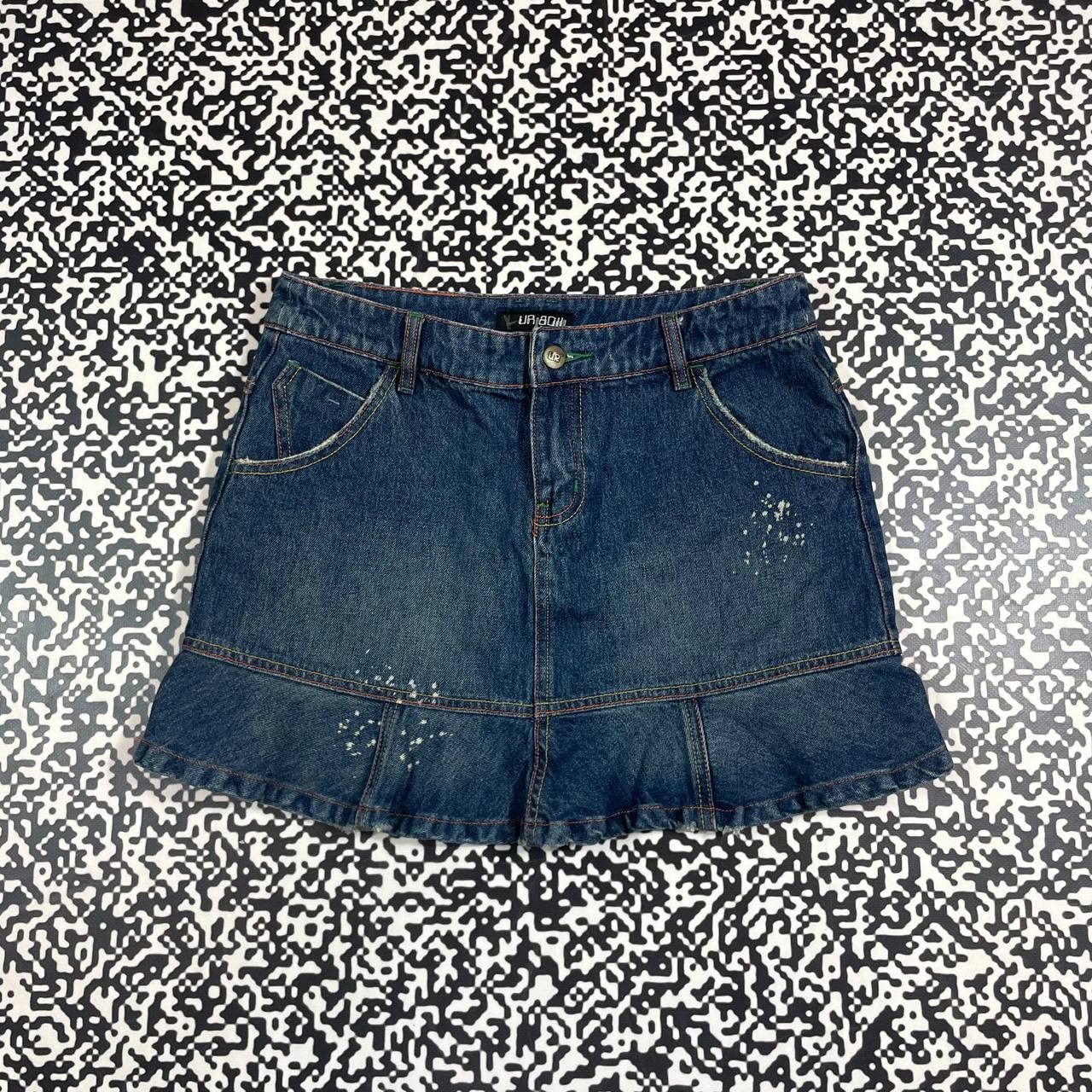 Japanese Brand Vintage Y2K Japanese Flared Denim Retro Mini Skirt 90s Size 28" / US 6 / IT 42 - 5 Thumbnail