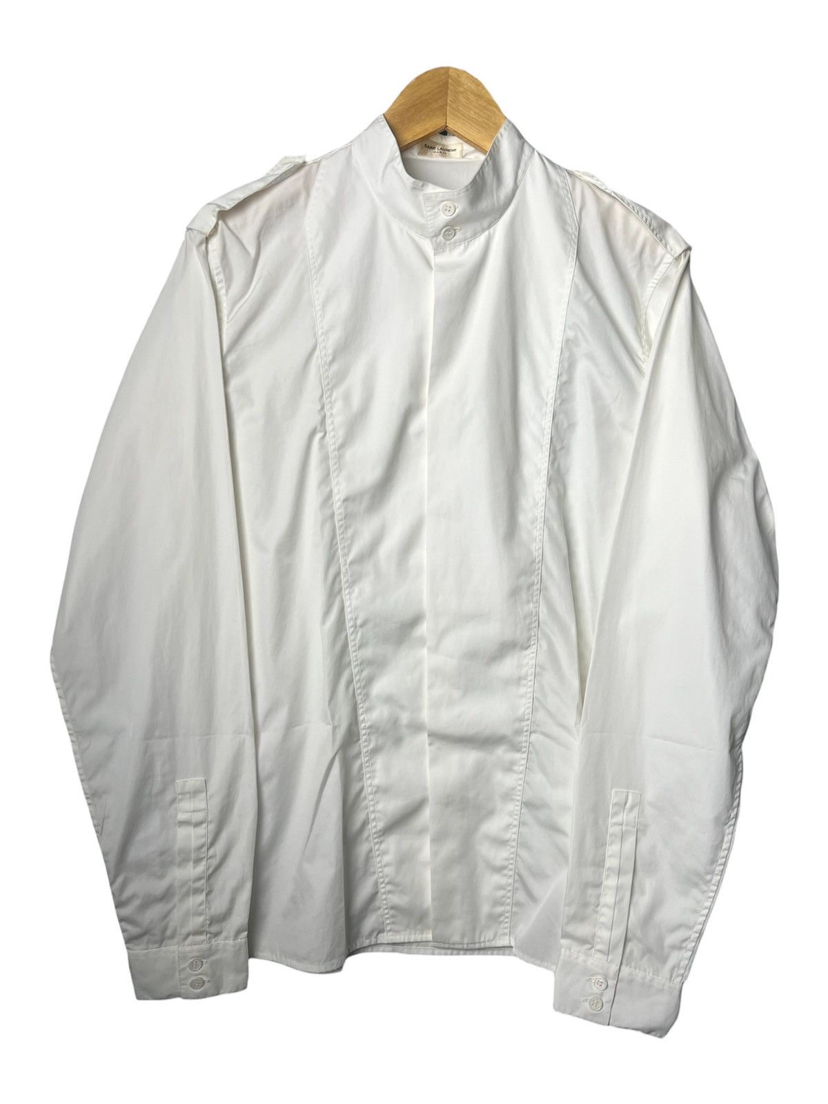 Saint Laurent Paris SS12 Saint Laurent by Hedi Slimane Standing Collar Shirt Size US M / EU 48-50 / 2 - 1 Thumbnail