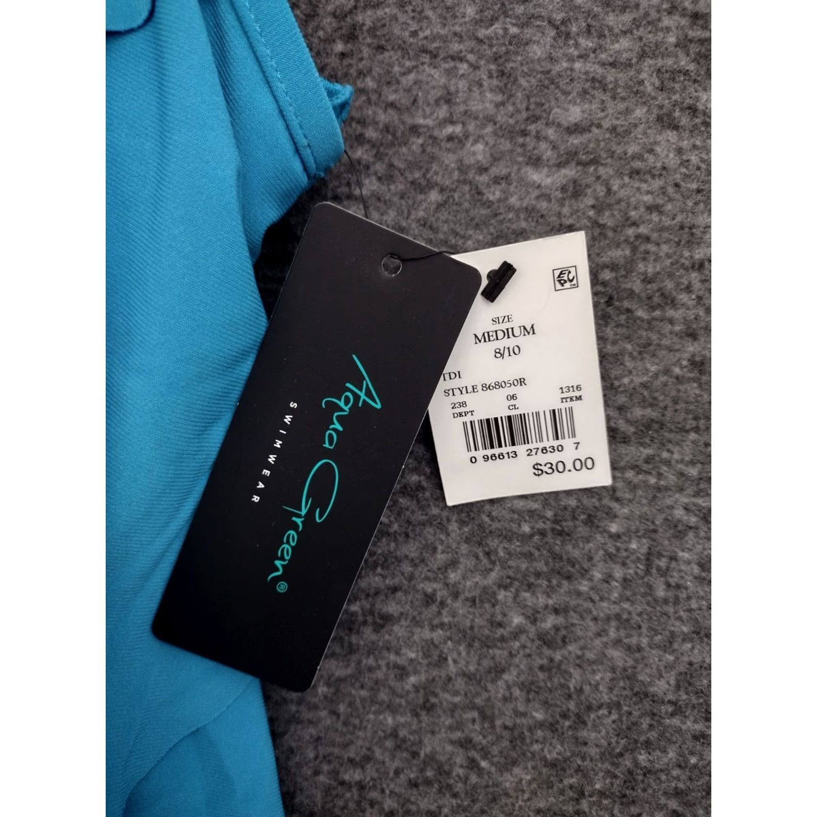 AQUA Aqua Green Women's Tankini Top Blue Size M Spaghetti Strap Tiered Tankini Top (Tank) Size M / US 6-8 / IT 42-44 - 5 Thumbnail