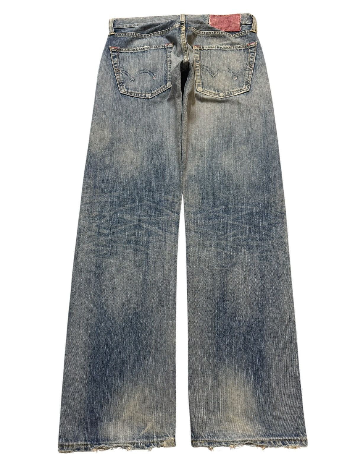 Edwin Vintage 90s Edwin 504 Blue Faded Wash Distress Wide Leg Size US 31 - 2 Thumbnail