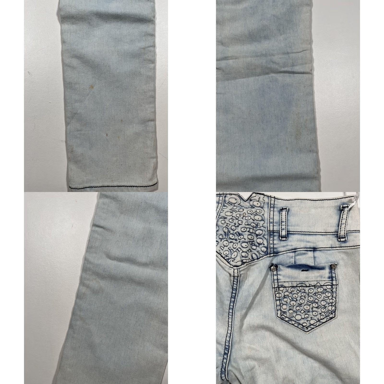 Vintage Silver Diva Jeans Womens 7 Skinny Light Wash Distressed Push Up High Rise Size 28" / US 6 / IT 42 - 9 Thumbnail