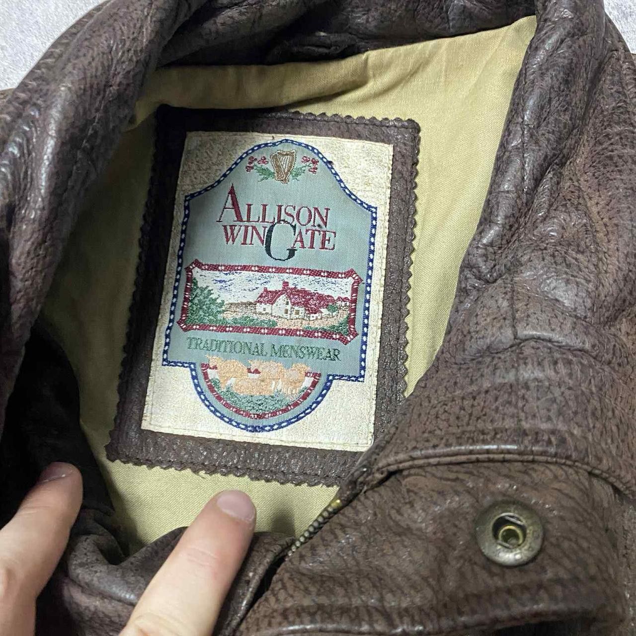 Other Brown leather jacket with a unique, worn look leather Size US L / EU 52-54 / 3 - 3 Thumbnail
