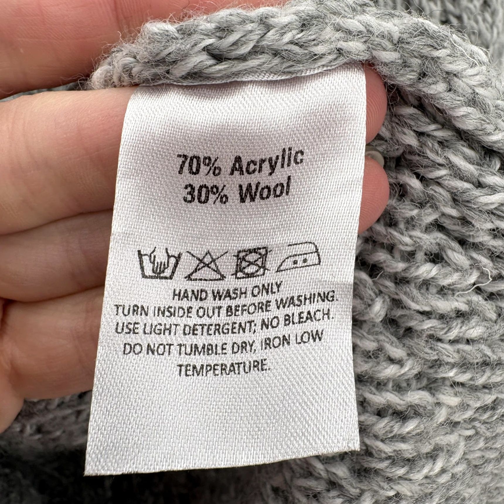 Vintage SAOL Sweater Womens Medium Gray Wool Blend Cable Knit Crewneck Fisherman Ireland Size M / US 6-8 / IT 42-44 - 5 Thumbnail