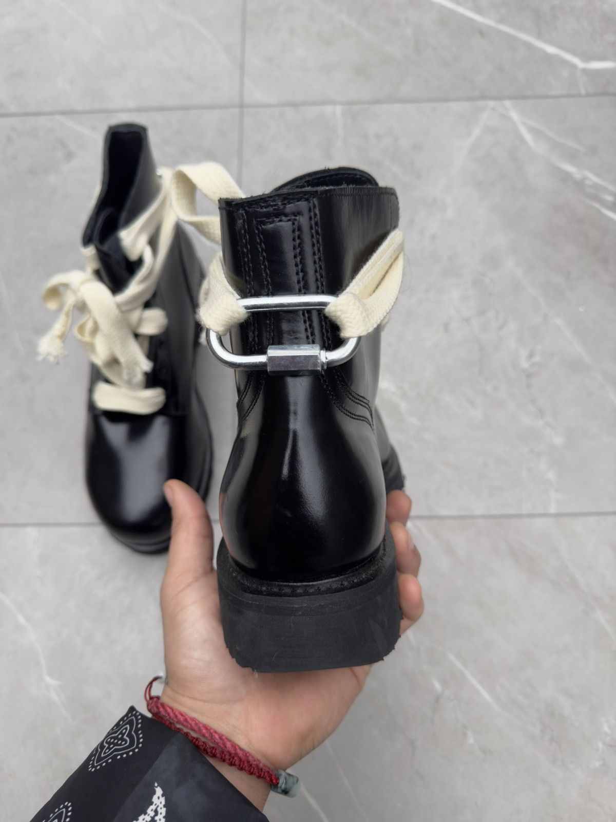 Other 1980s Vintage Leather Combat Ankle Boots Size US 13 / EU 46 - 11 Thumbnail
