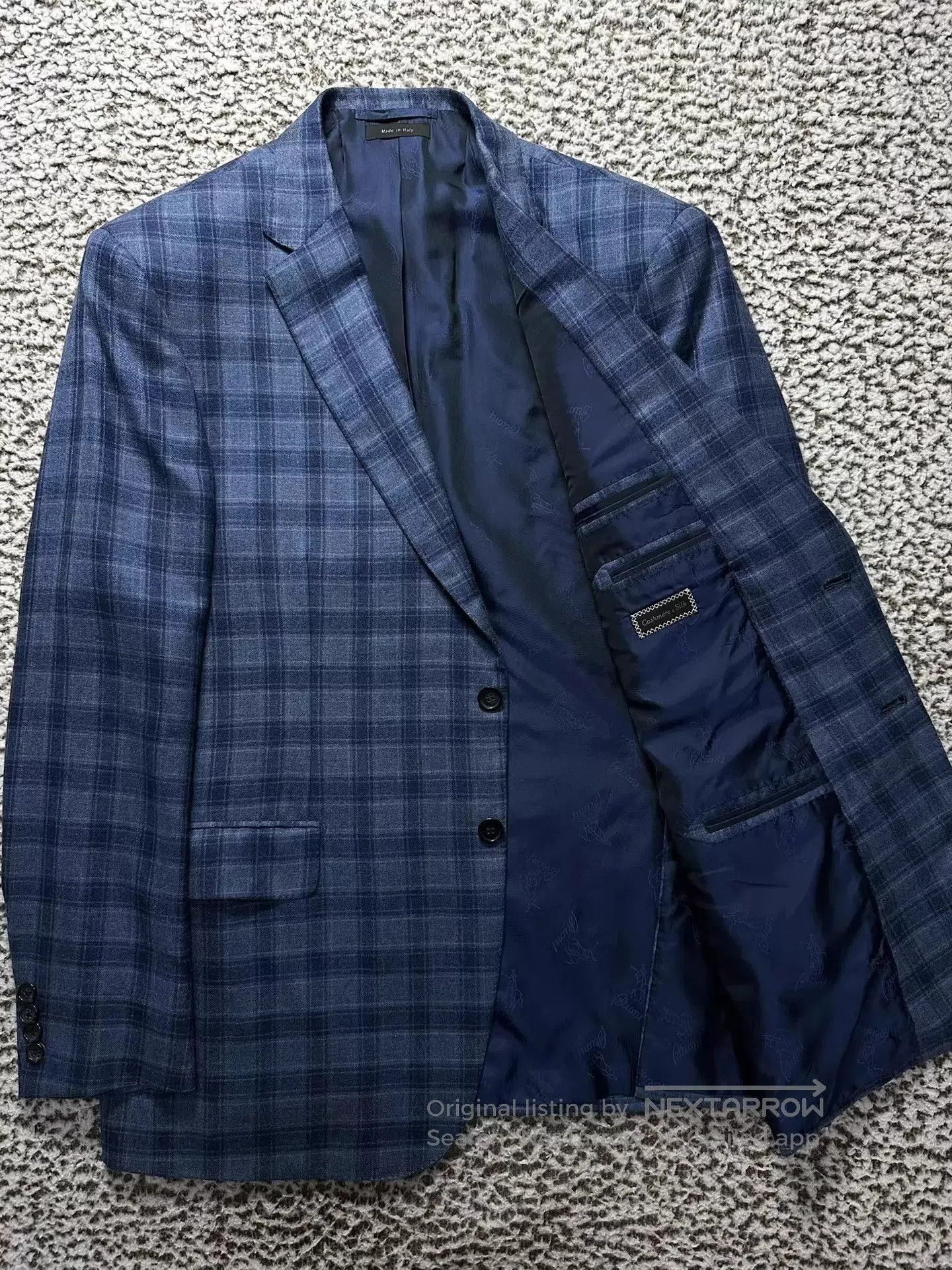 Brioni Blue Plaid Pattern Blazer - XL. Size US XL / EU 56 / 4 - 2 Thumbnail