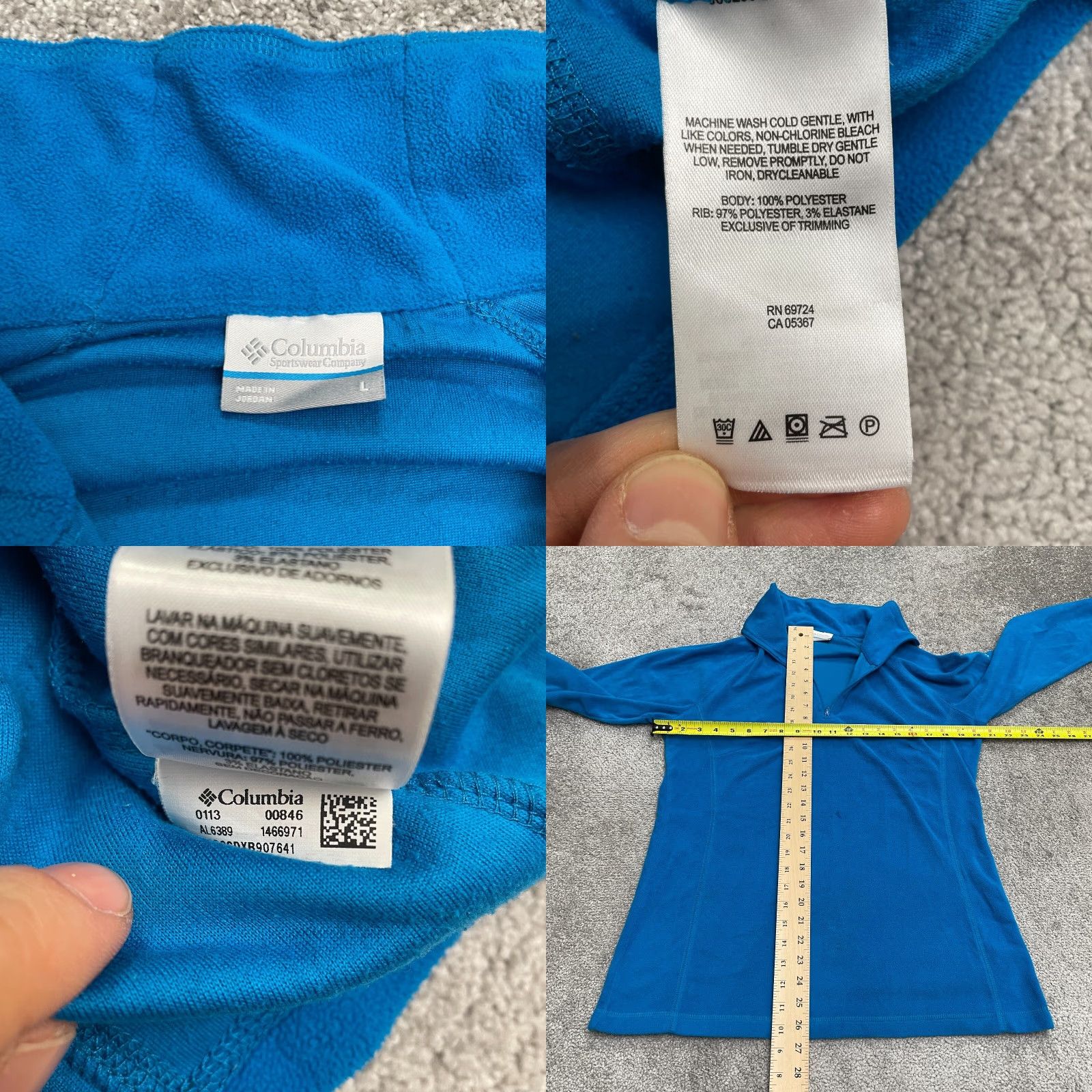 Vintage Columbia Jacket Womens Large Blue 1/4 Zip Fleece Glacial III Indoor Outdoor Lightweight Regular Coat Size L / US 10 / IT 46 - 8 Thumbnail
