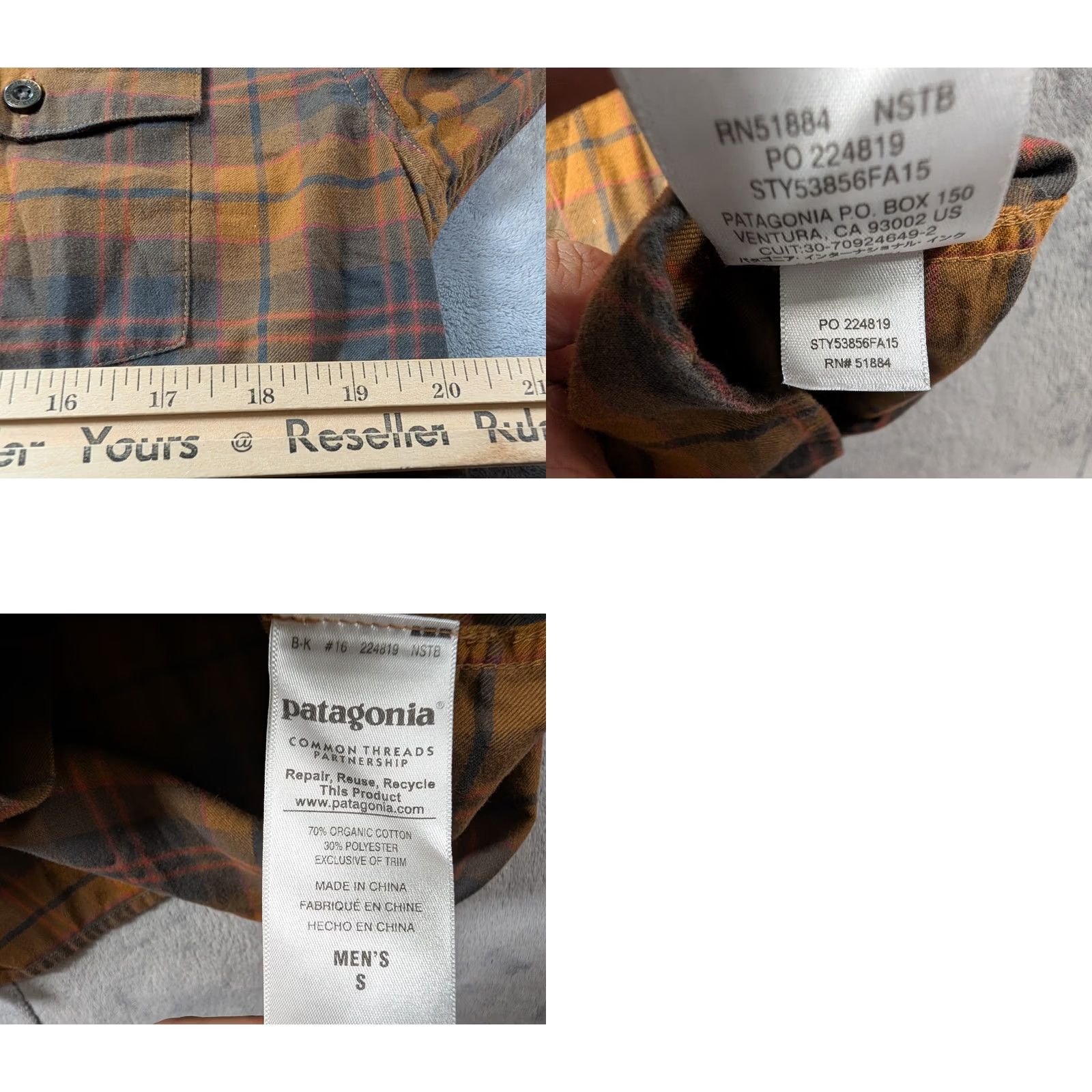 Patagonia Patagonia Shirt Flannel Cotton Brown S Men's Size US S / EU 44-46 / 1 - 8 Thumbnail