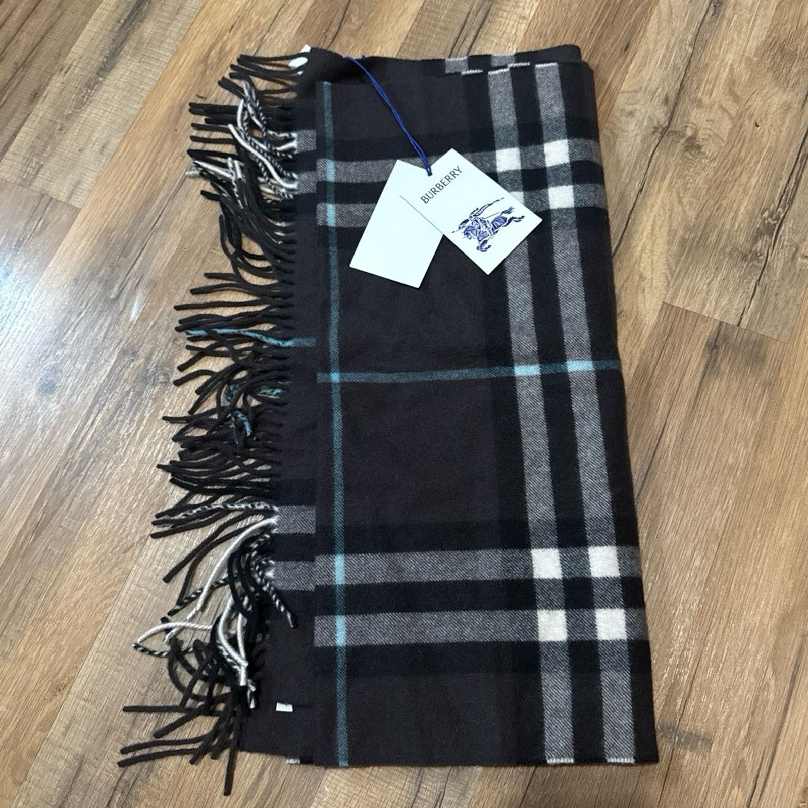 Burberry Burberry Wide Check Cashmere Otter Scarf Size ONE SIZE - 1 Thumbnail