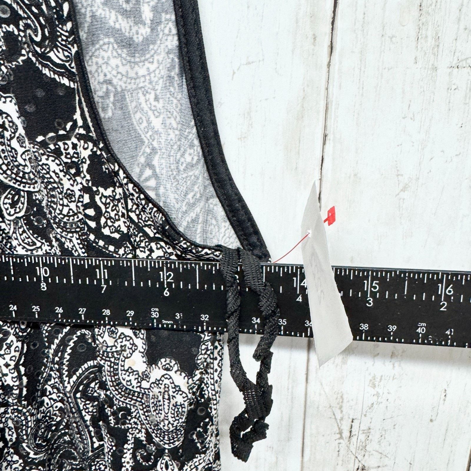 Other MSK Dress 27" Chest Black White Paisley Sleeveless Midi Size S / US 4 / IT 40 - 4 Thumbnail