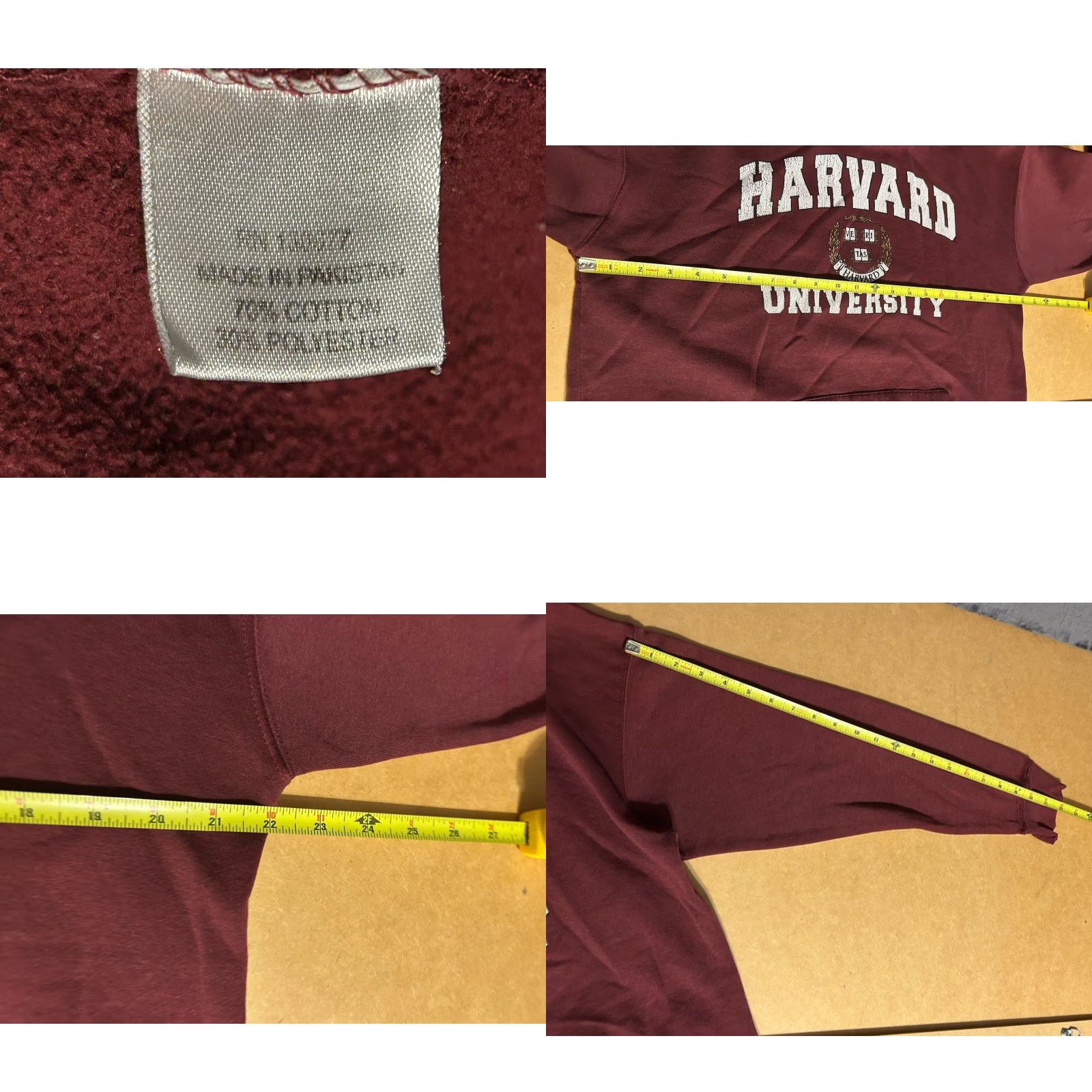 Vintage VTG Harvard University Hoodie Men Medium Maroon Kangaroo Pocket Bay State Gear Size US M / EU 48-50 / 2 - 11 Thumbnail