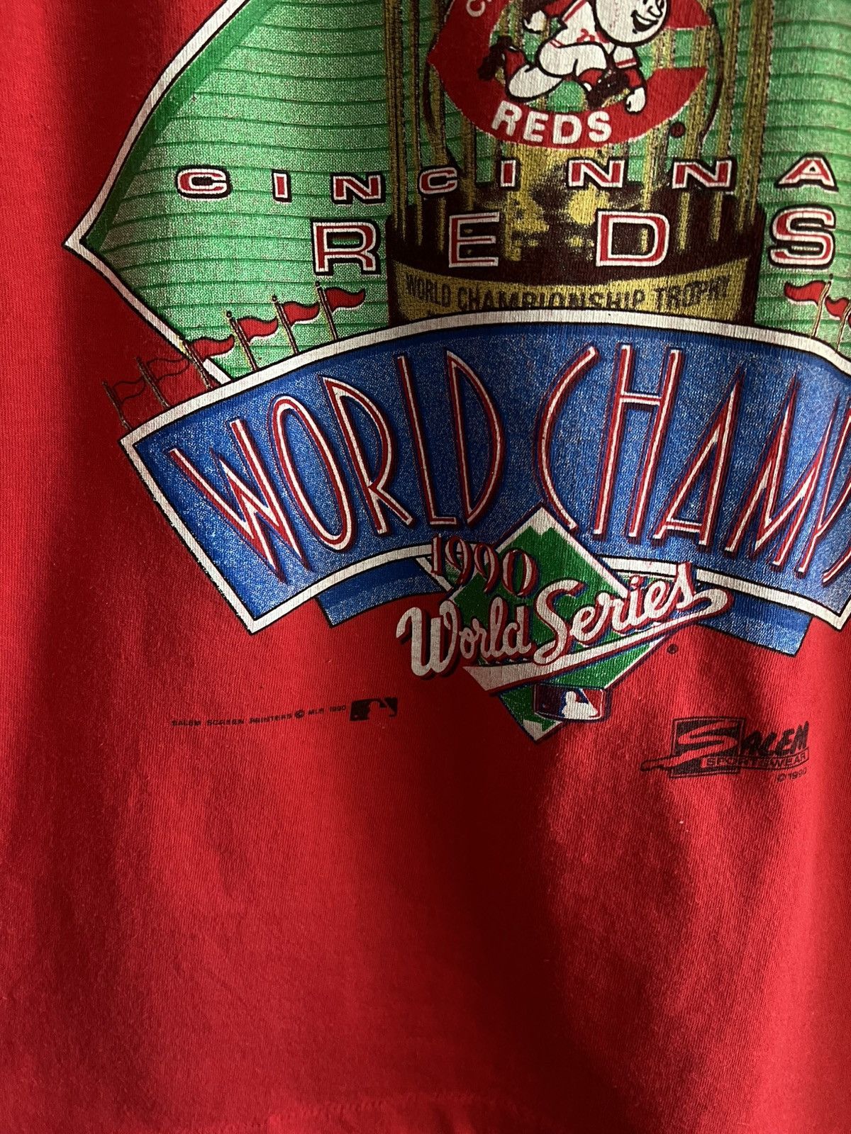 MLB 1990 Cincinnati Reds World Series Champs Single Stitch Tee Size US L / EU 52-54 / 3 - 2 Thumbnail