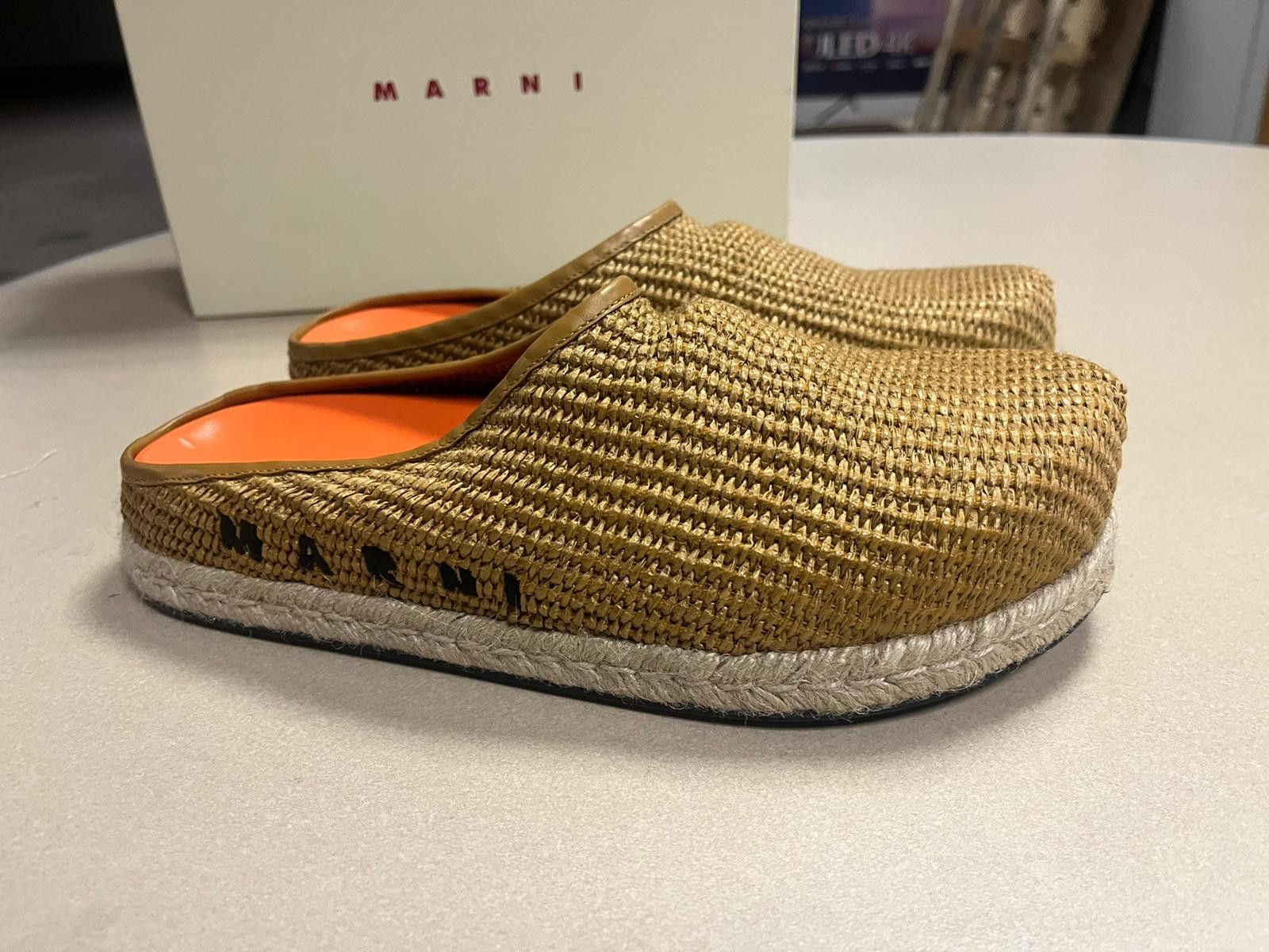 Marni Sabot Raffa Slip On Sandals / Shoes in Brown Size US 11 / EU 44 - 12 Thumbnail