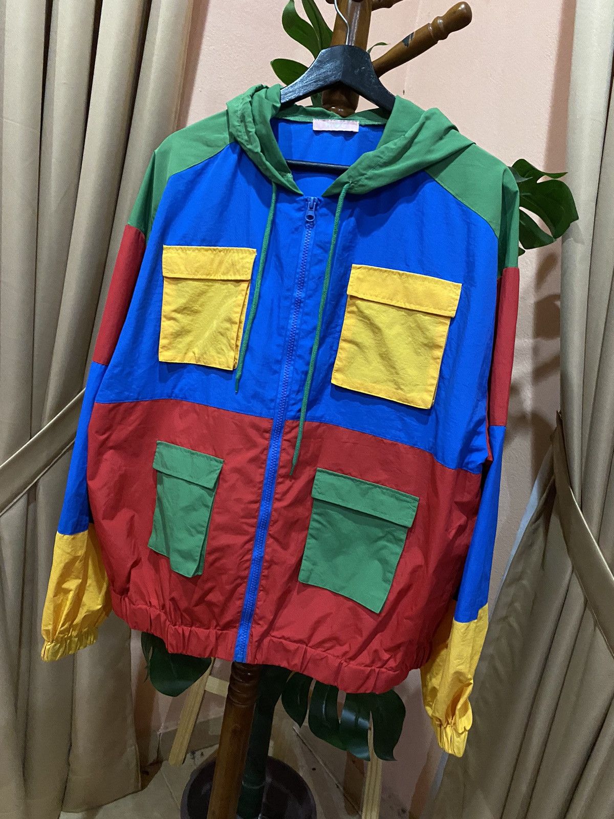 Japanese Brand WEGO Color Block Hooded Jacket - Bold Retro Streetwear Size US L / EU 52-54 / 3 - 2 Thumbnail