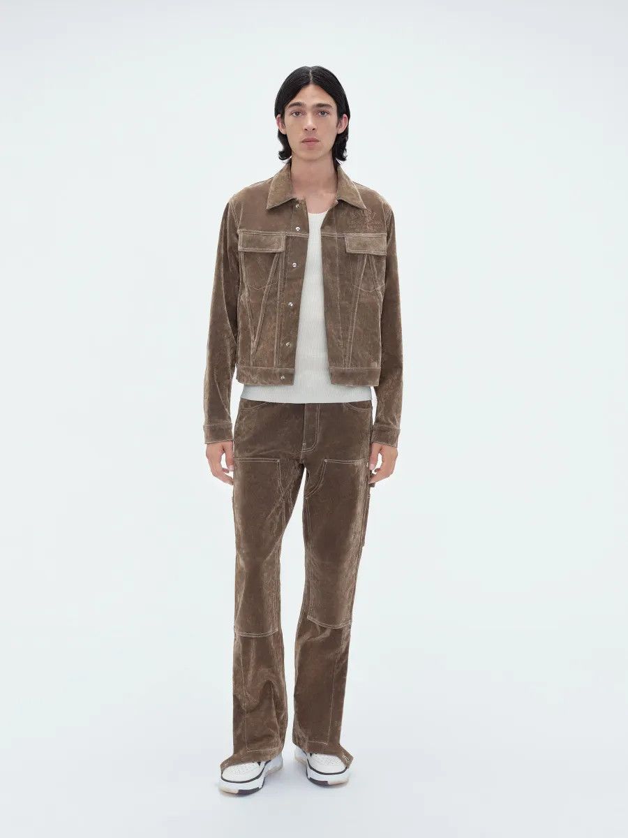 Amiri o1w1db10325 Flocked Ma Trucker Jacket in Brown Size US M / EU 48-50 / 2 - 2 Thumbnail