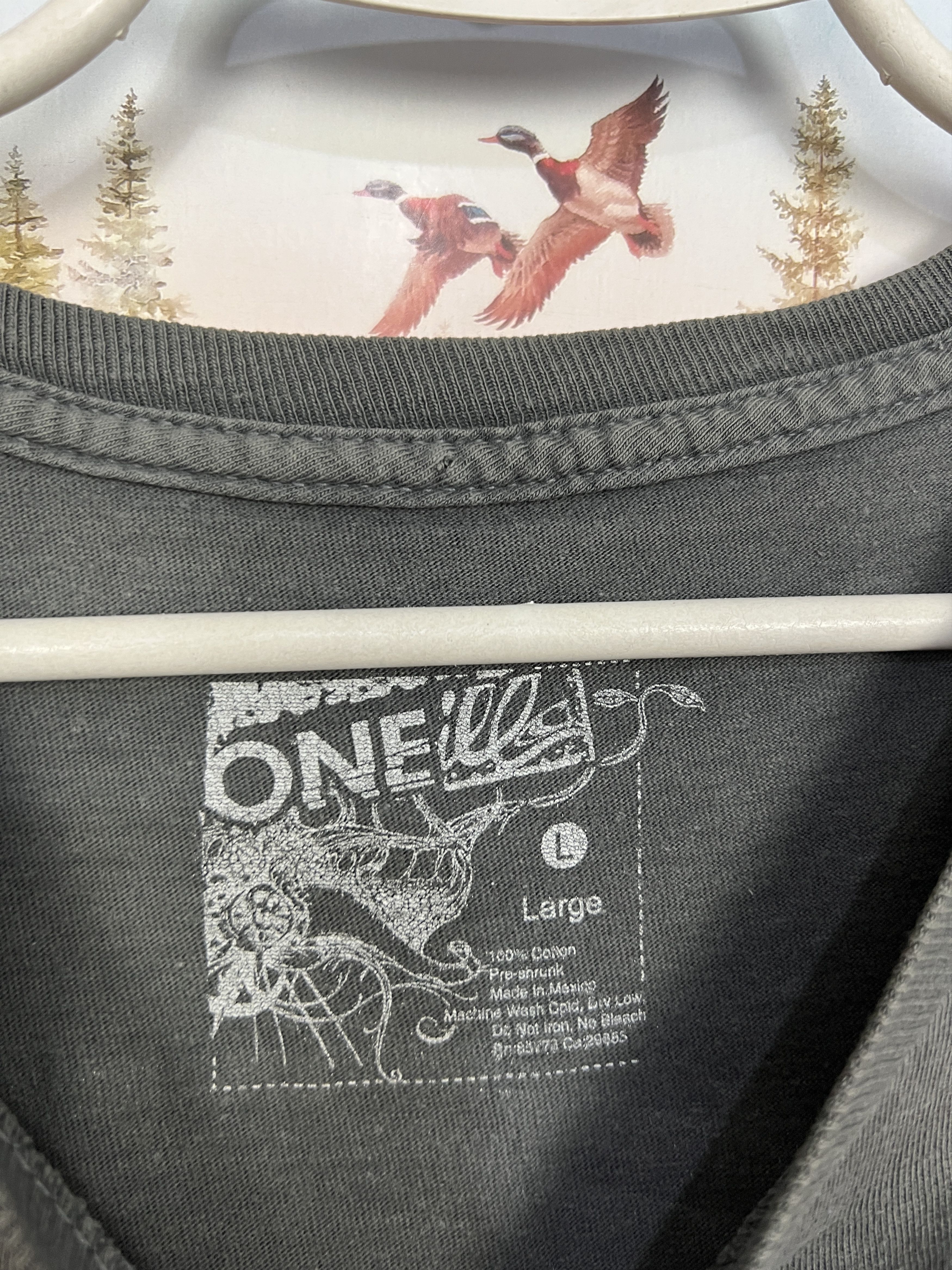 O'Neill Vintage Gray Graphic Tee Shirt Over Print Big Logo Rare Size US L / EU 52-54 / 3 - 4 Thumbnail