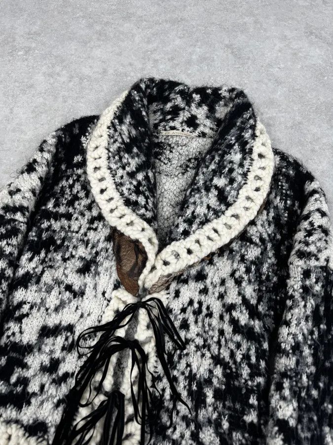 Roberto Cavalli 2000s Roberto Cavalli Black & White Leopard Wool Cardigan Jacket Size S / US 4 / IT 40 - 5 Thumbnail