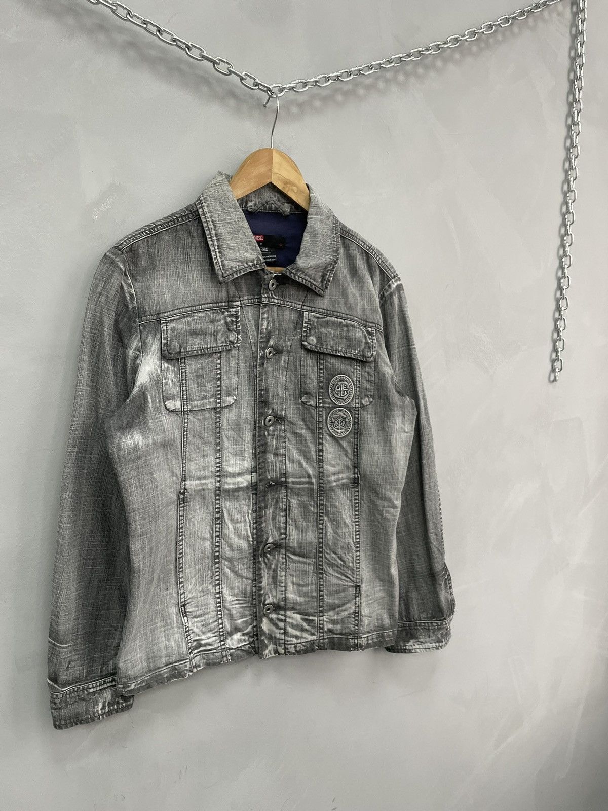 Diesel Washed denim Diesel denim jacket trucker y2k Size US M / EU 48-50 / 2 - 2 Thumbnail