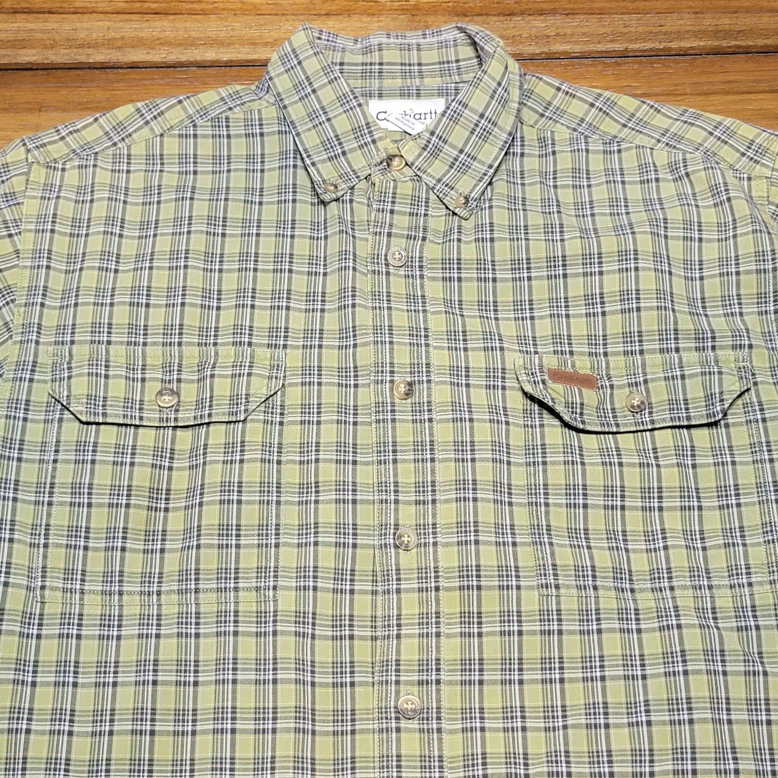 Carhartt Carhartt LS Full Button Green Plaid Shirt - Size Medium Size US M / EU 48-50 / 2 - 2 Thumbnail