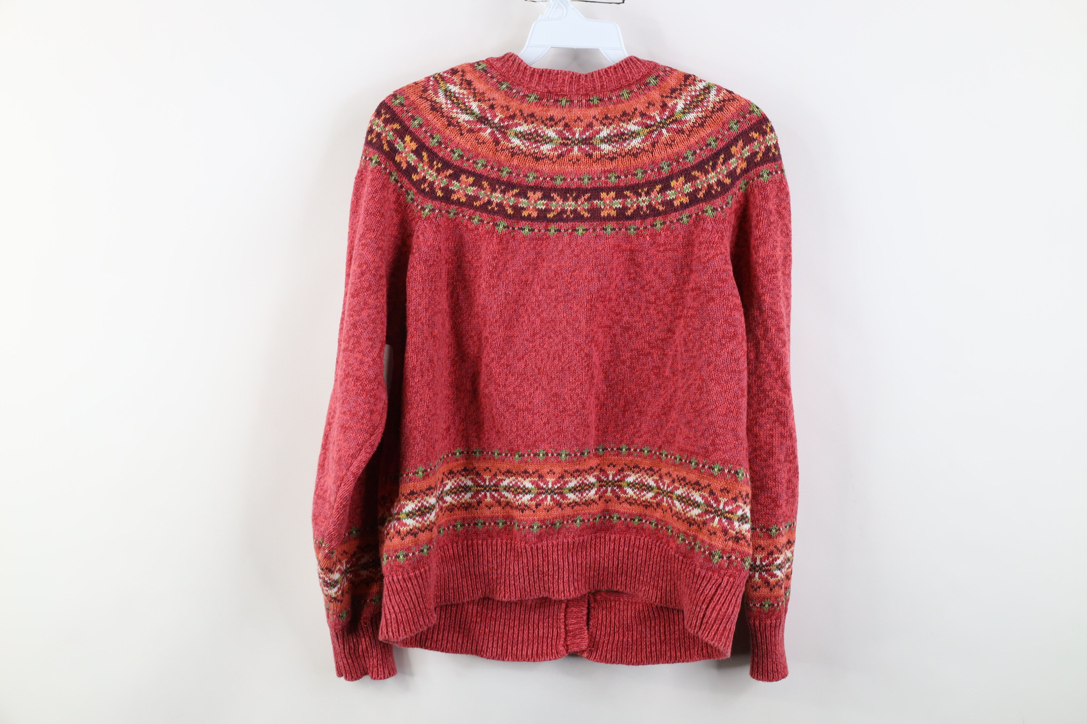 Vintage Vintage 90s Streetwear Fair Isle Knit Cardigan Sweater Size L / US 10 / IT 46 - 8 Thumbnail
