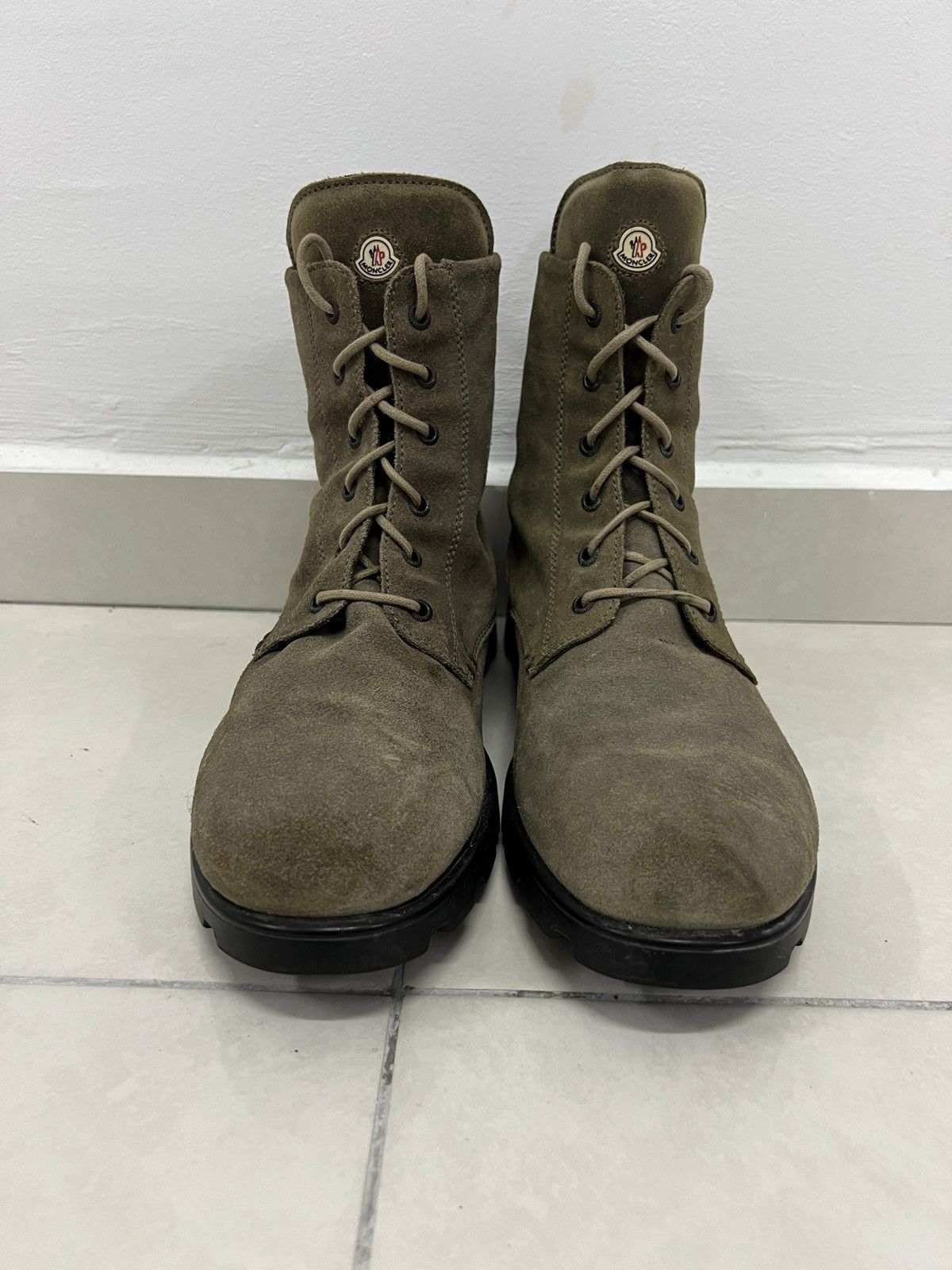Moncler Moncler Combat Boots in Olive Green Suede Size US 9 / EU 42 - 1 Thumbnail