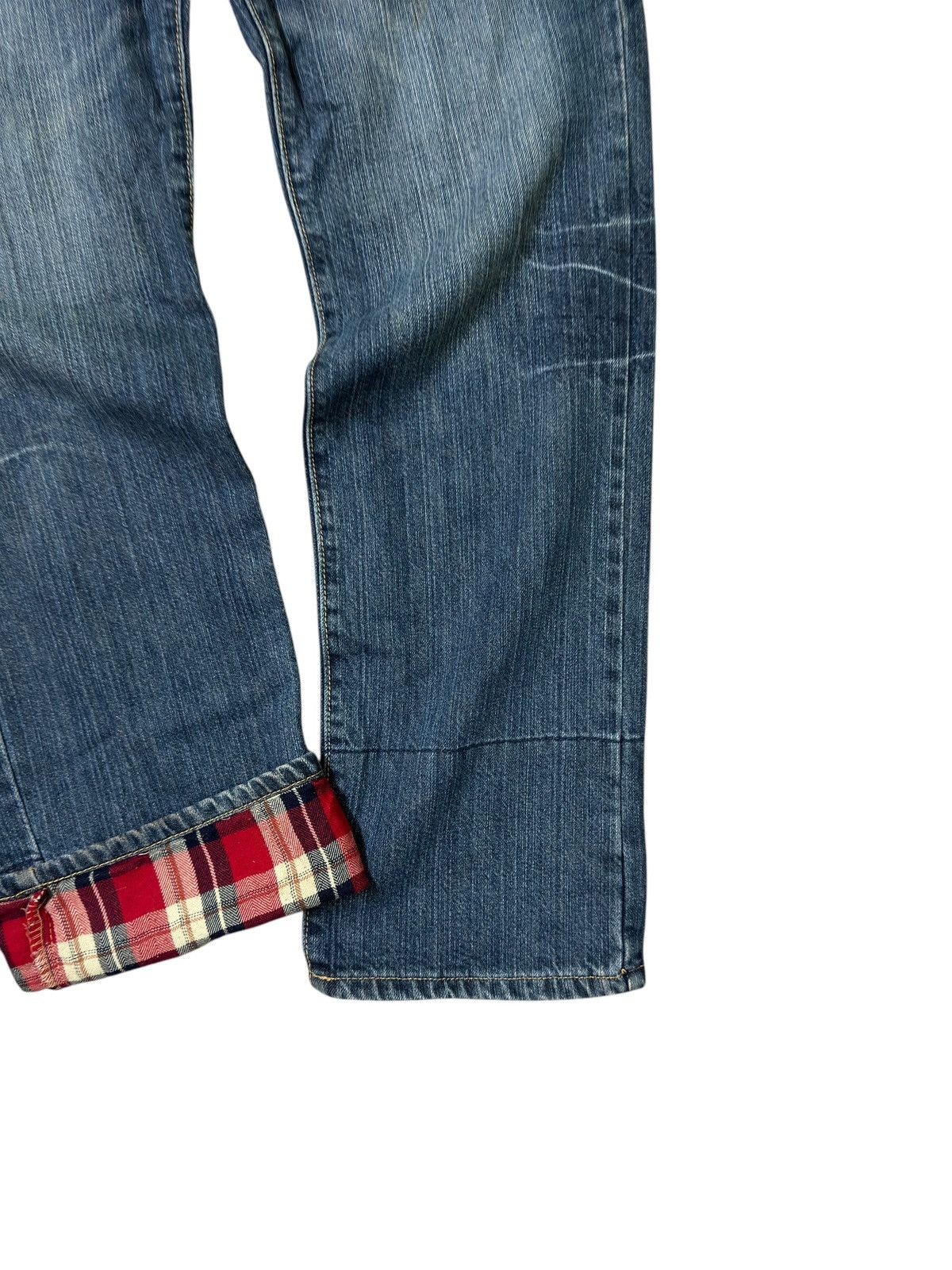 Hysteric Glamour Acid Wash Plaid Tartans Junya Watanabe Style Denim Jeans Size US 32 / EU 48 - 8 Thumbnail
