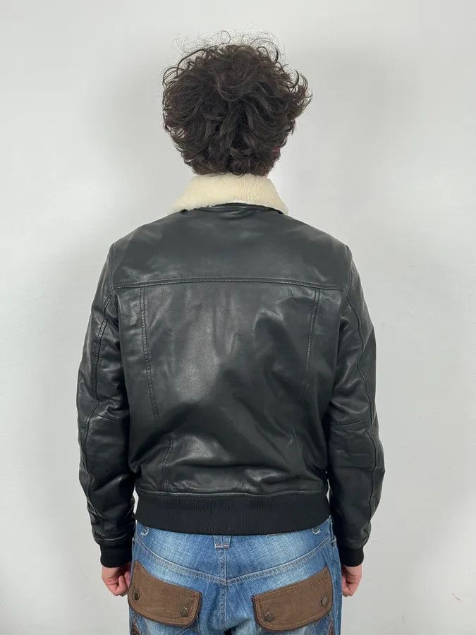 Just Cavalli FW2015 Cavalli Black Leather Shearling Collar Jacket Size US M / EU 48-50 / 2 - 2 Thumbnail