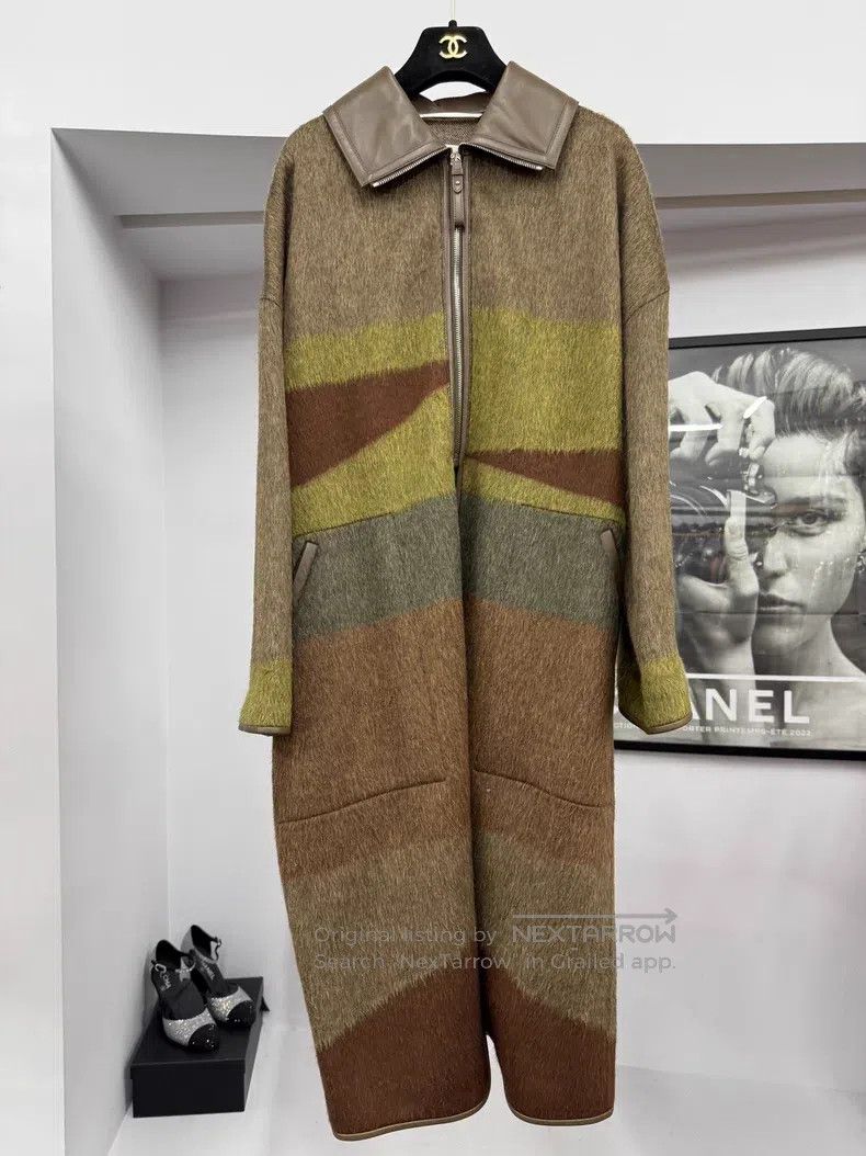 Hermes Patchwork cashmere and mohair coat