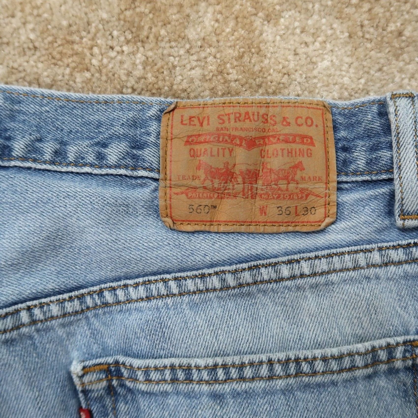 Levi's VINTAGE Levi's 560 Comfort Fit Jeans Men 36x30 Blue Denim Baggy Distressed 80s 90s Streetwear Skateboarding Jeans Mens Size US 36 / EU 52 - 5 Thumbnail