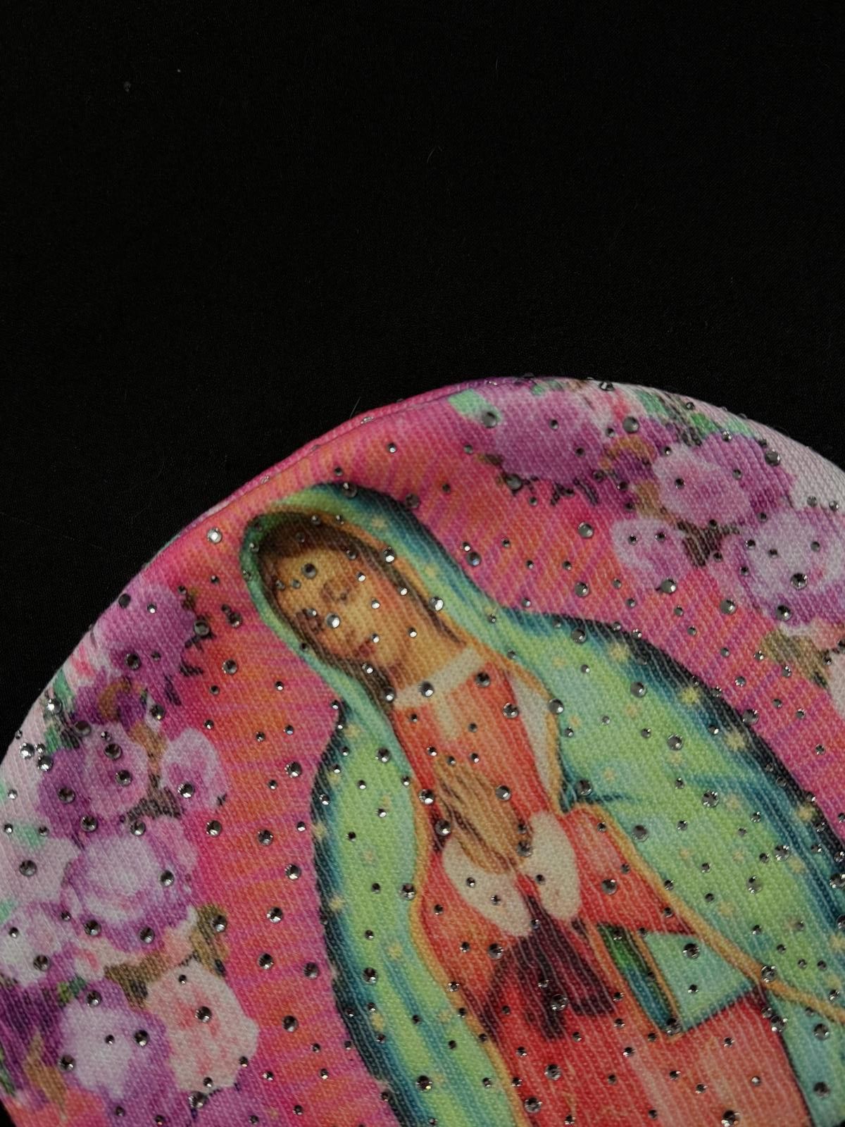 Japanese Brand La Raza Our Lady of Guadalupe No Cuff Knit Pink Beanie Hat Size ONE SIZE - 4 Thumbnail