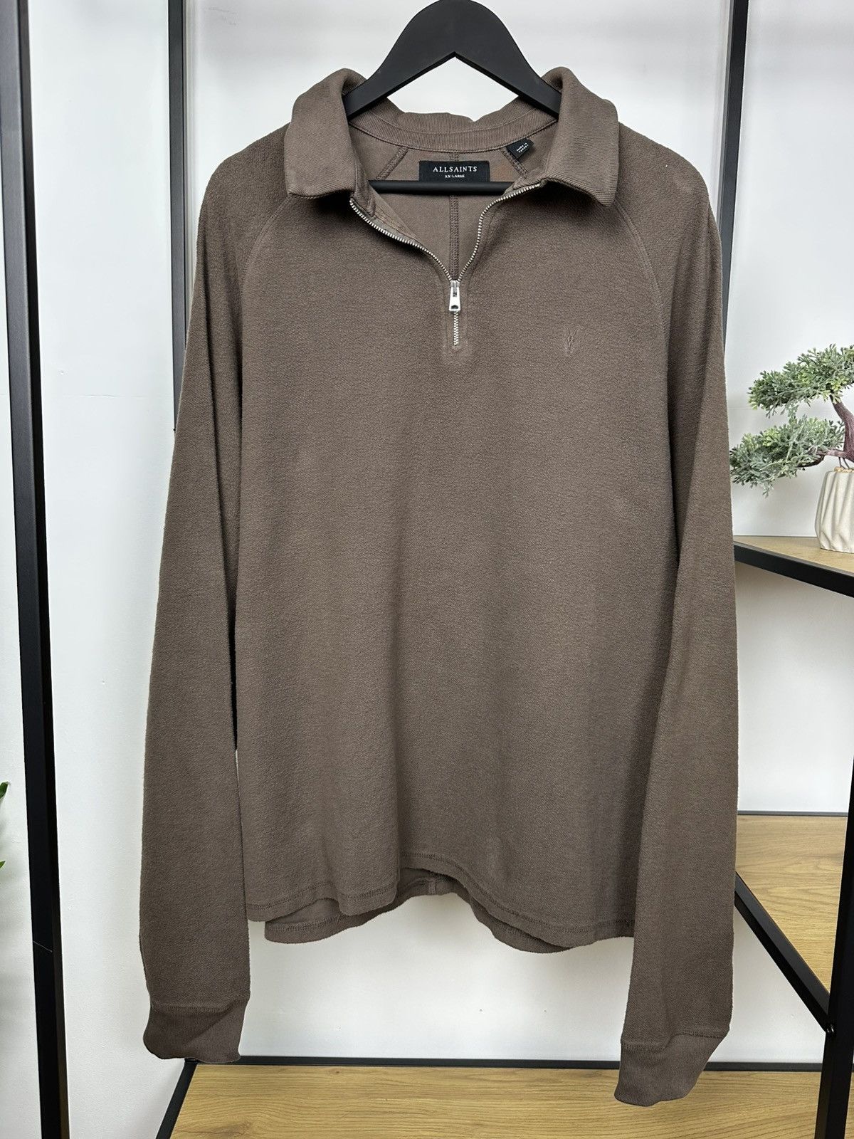 Allsaints ALLSAINTS 1/4 Zip Up Shirt Long Sleeve Polo Pullover Men’s Size US XXL / EU 58 / 5 - 1 Thumbnail