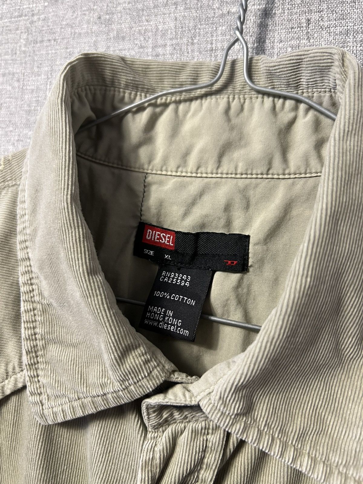 Diesel Vintage Diesel Corduroy Button Up Long Sleeve Shirt Big Logo Size US XL / EU 56 / 4 - 7 Thumbnail