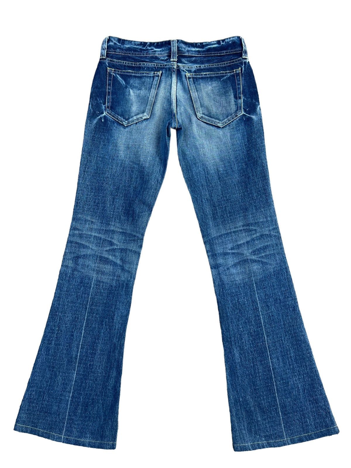 Fragment Design Vintage Vanquish Gold Fade Muddy Blue Denim Flare Jeans Size US 29 - 2 Thumbnail