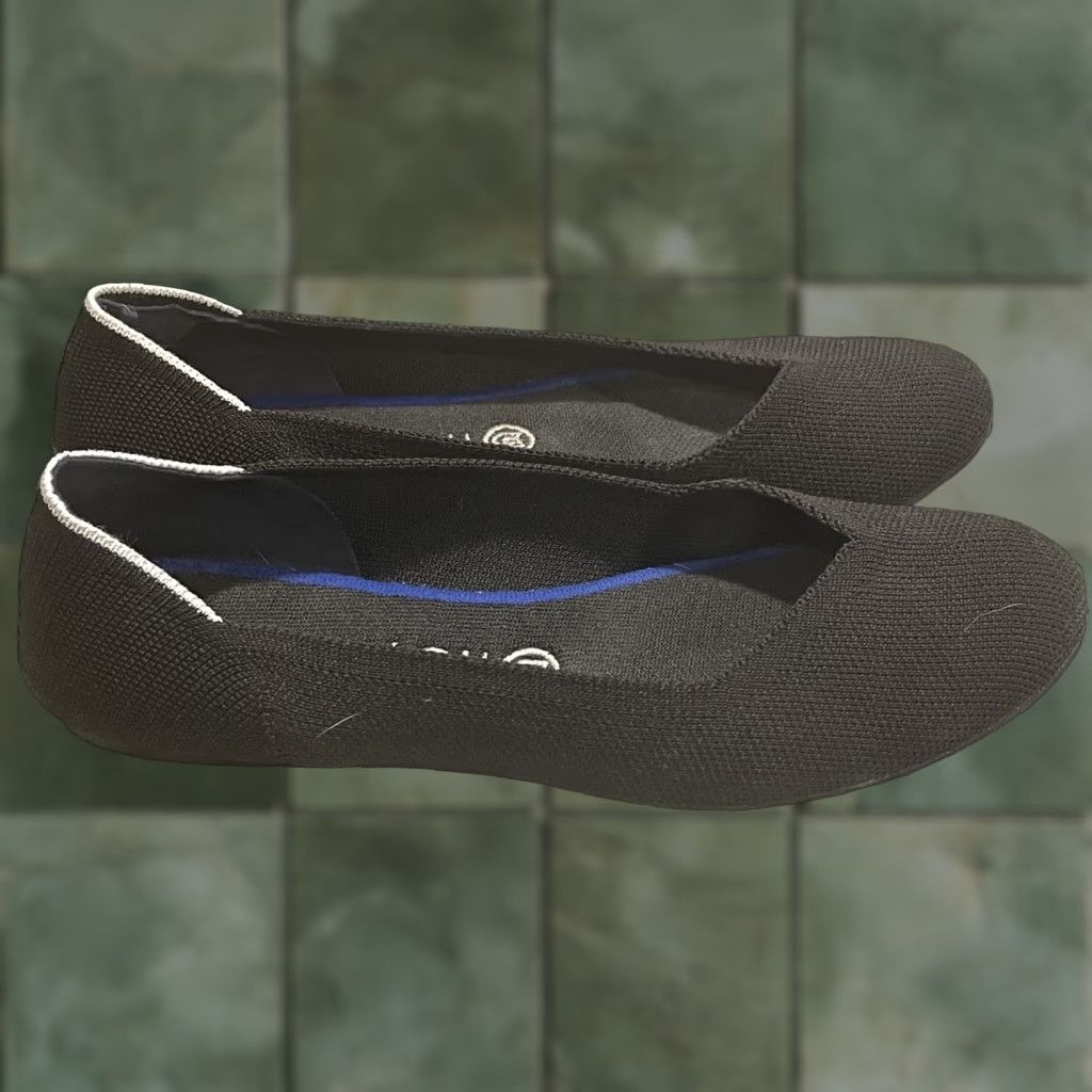 Rothy's Rothy’s The Flat Flat Black Solid Round Toe Slip On Cushioned Women 9.5 US/7 UK/41 EU Shoes Size US 7 / IT 37 - 1 Thumbnail