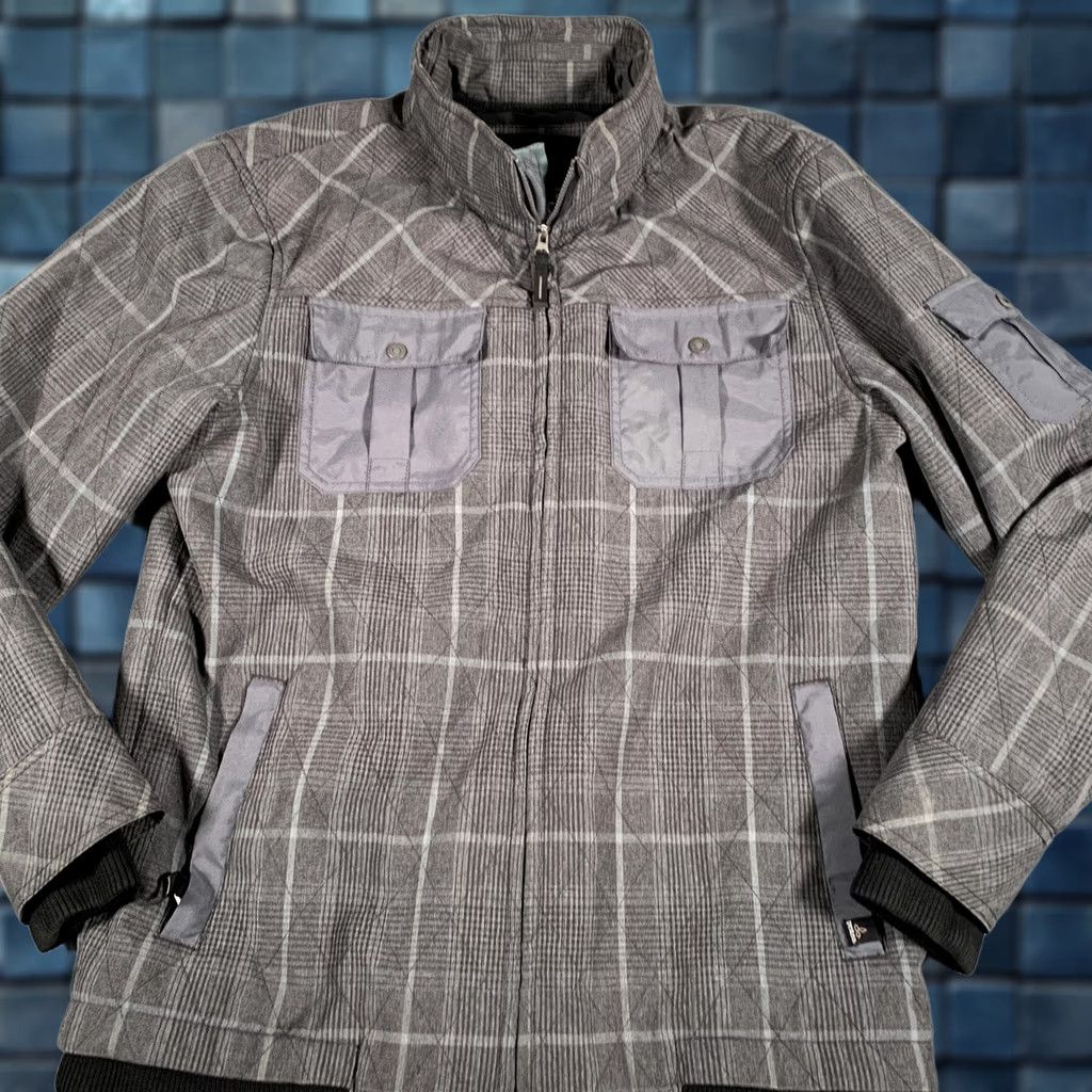 Prana prAna Jacket Mens L Gray Plaid Full Zip Stand Collar Pockets Lined Insulated Casual Fall Winter Size US L / EU 52-54 / 3 - 1 Thumbnail