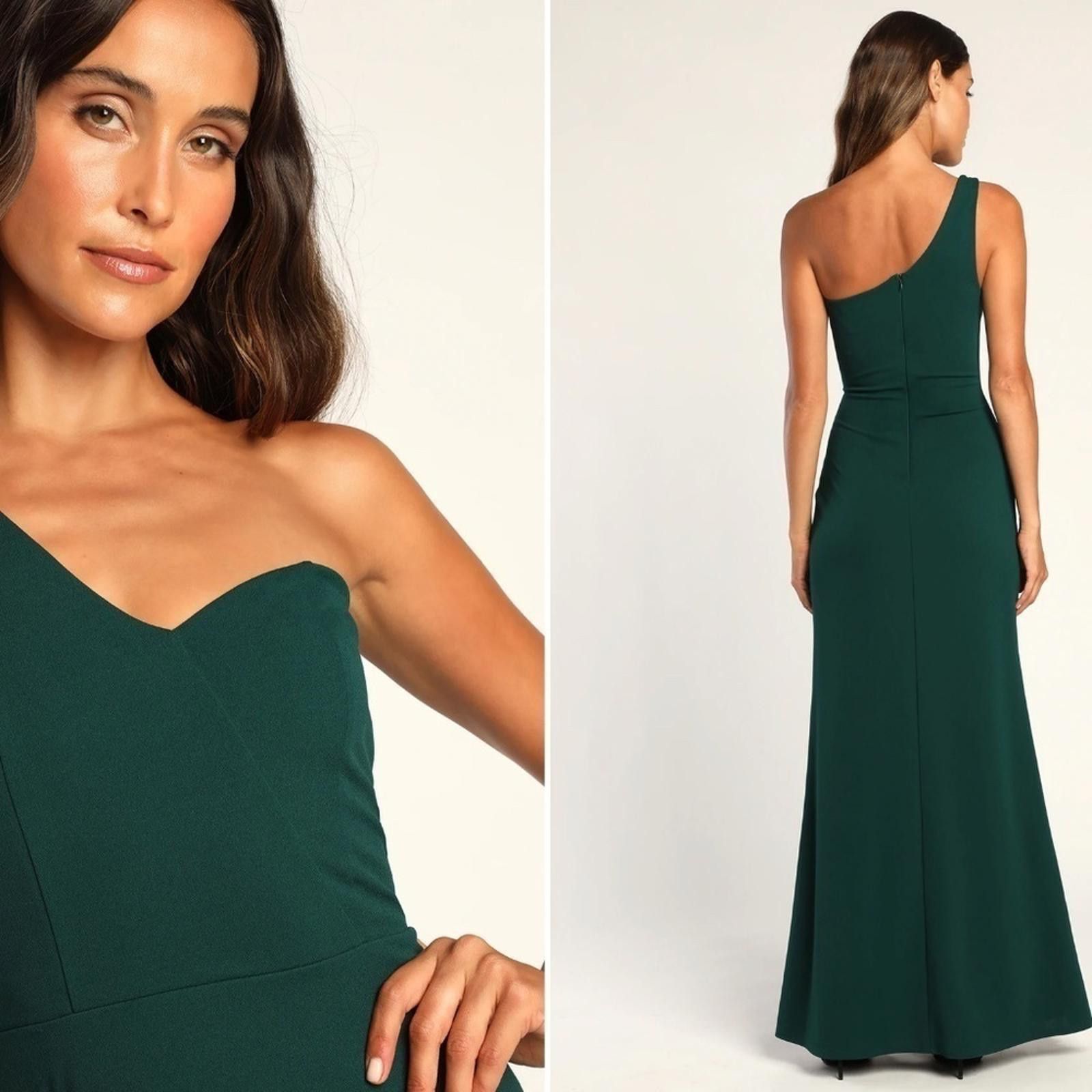 Lulus LULU's Sexy Prom Wedding Elegant One Shoulder Mermaid Gown Size XL / US 12-14 / IT 48-50 - 4 Thumbnail