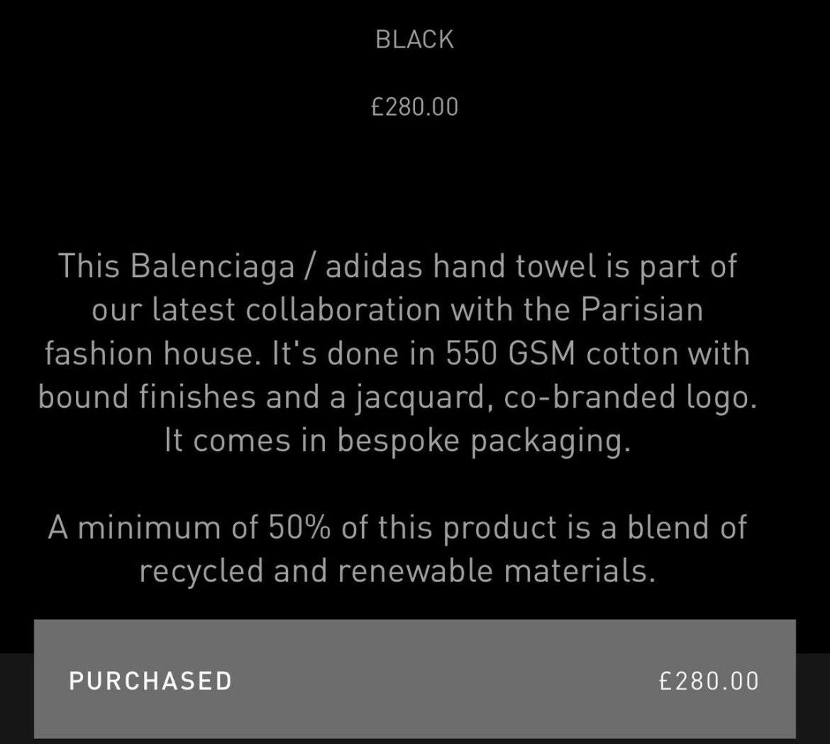 Adidas × Balenciaga Adidas Balenciaga Towel Size ONE SIZE - 2 Thumbnail