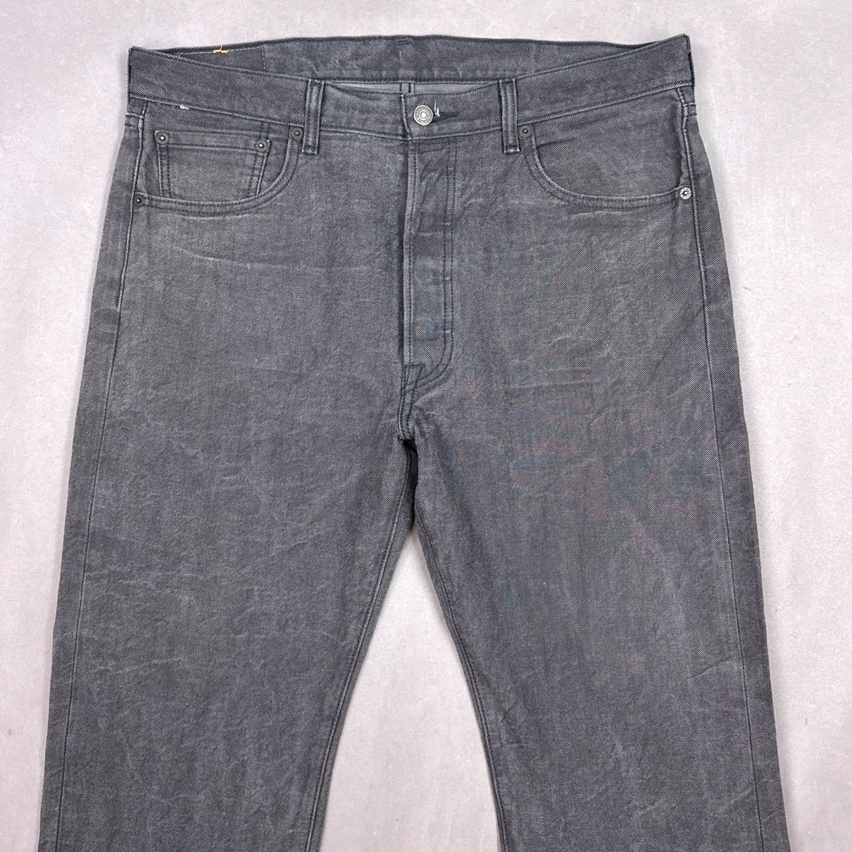 Levi's Levi's 501 Jeans Mens Regular 36x30 Black Denim Straight Button Fly Pants Dark Wash Size US 36 / EU 52 - 3 Thumbnail