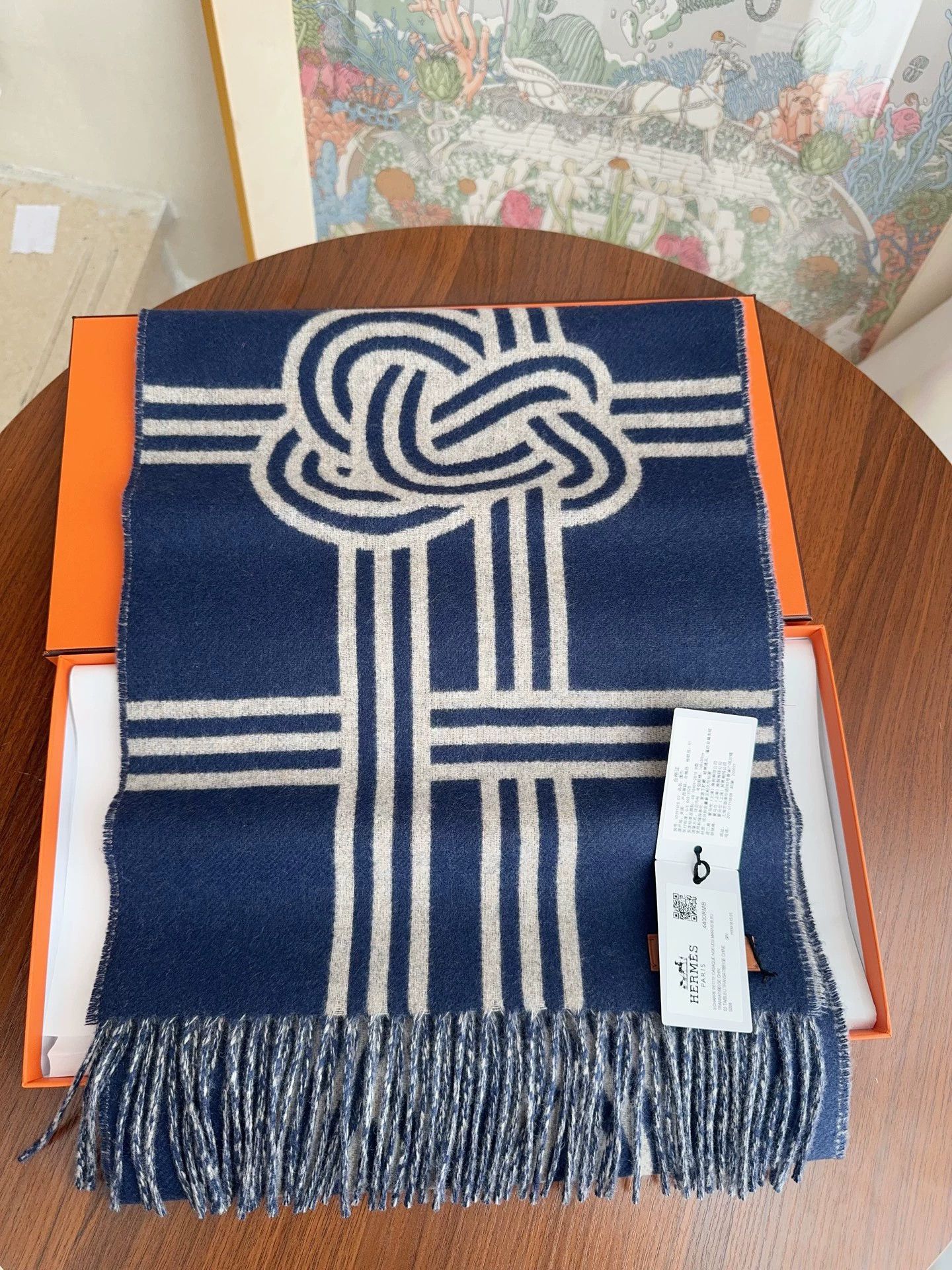 Hermes Hermes Petit Casaque 100% Cashmere Sailor Knot Scarf 30x160 Size ONE SIZE - 5 Thumbnail