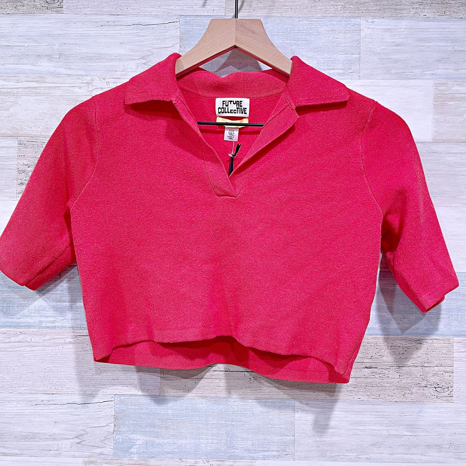 Target Basics Future Collective x Jenee Naylor Cropped Polo Red Womens XXS Size XXS / US 00 / IT 34 - 2 Thumbnail