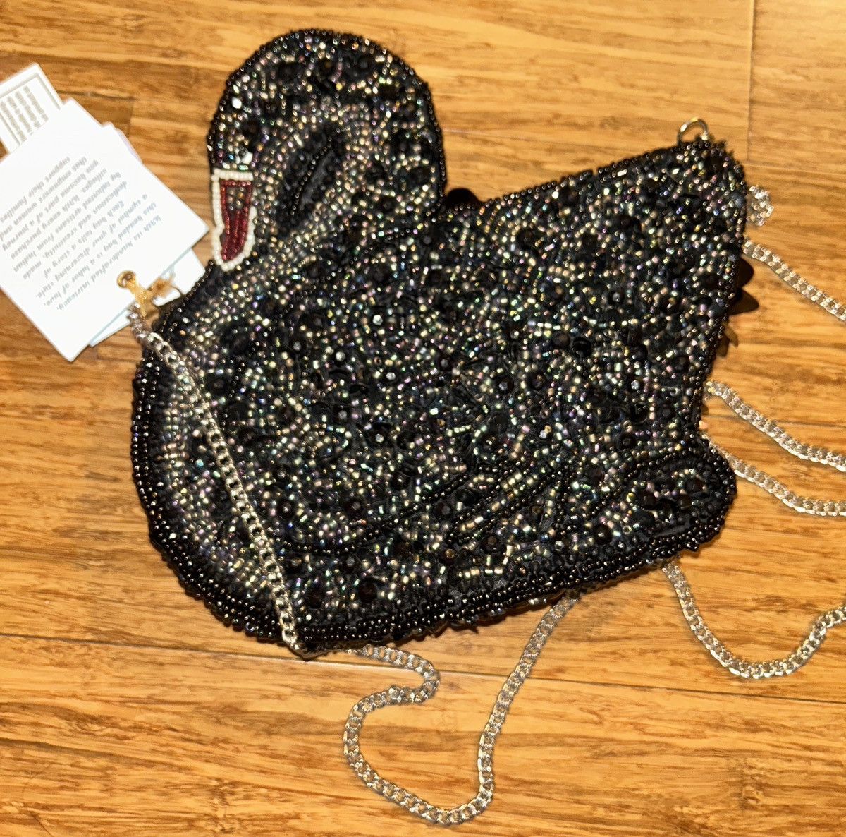 Other From India To You Black Swan Beaded Sequin Bag Crossbody Size ONE SIZE - 5 Thumbnail