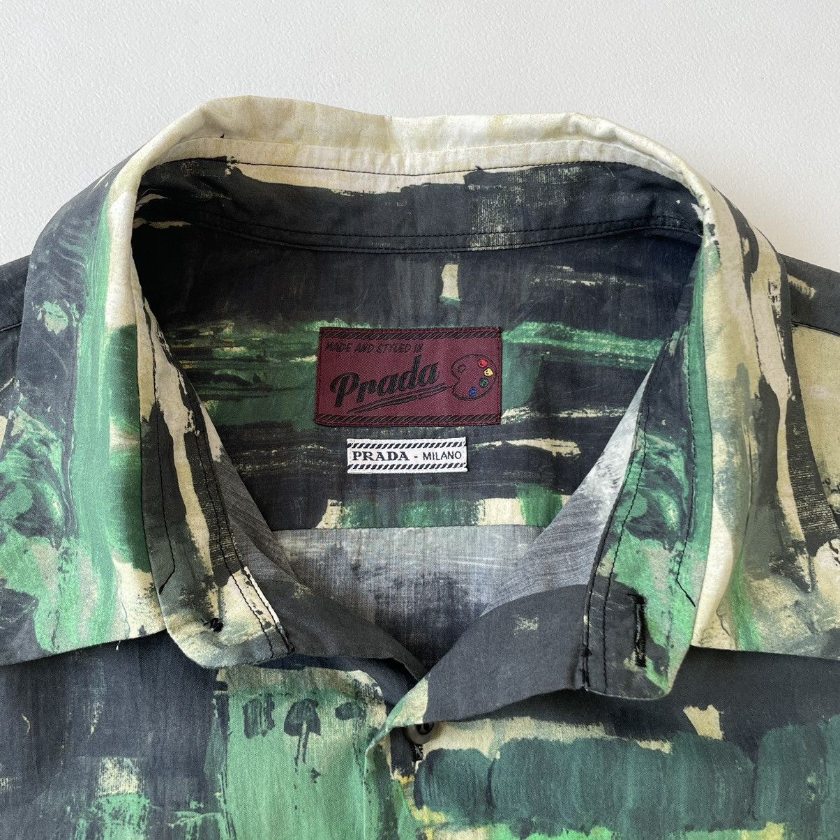 Prada A/W 17 Green ‘Village’ Print Cotton Shirt Size US M / EU 48-50 / 2 - 3 Thumbnail