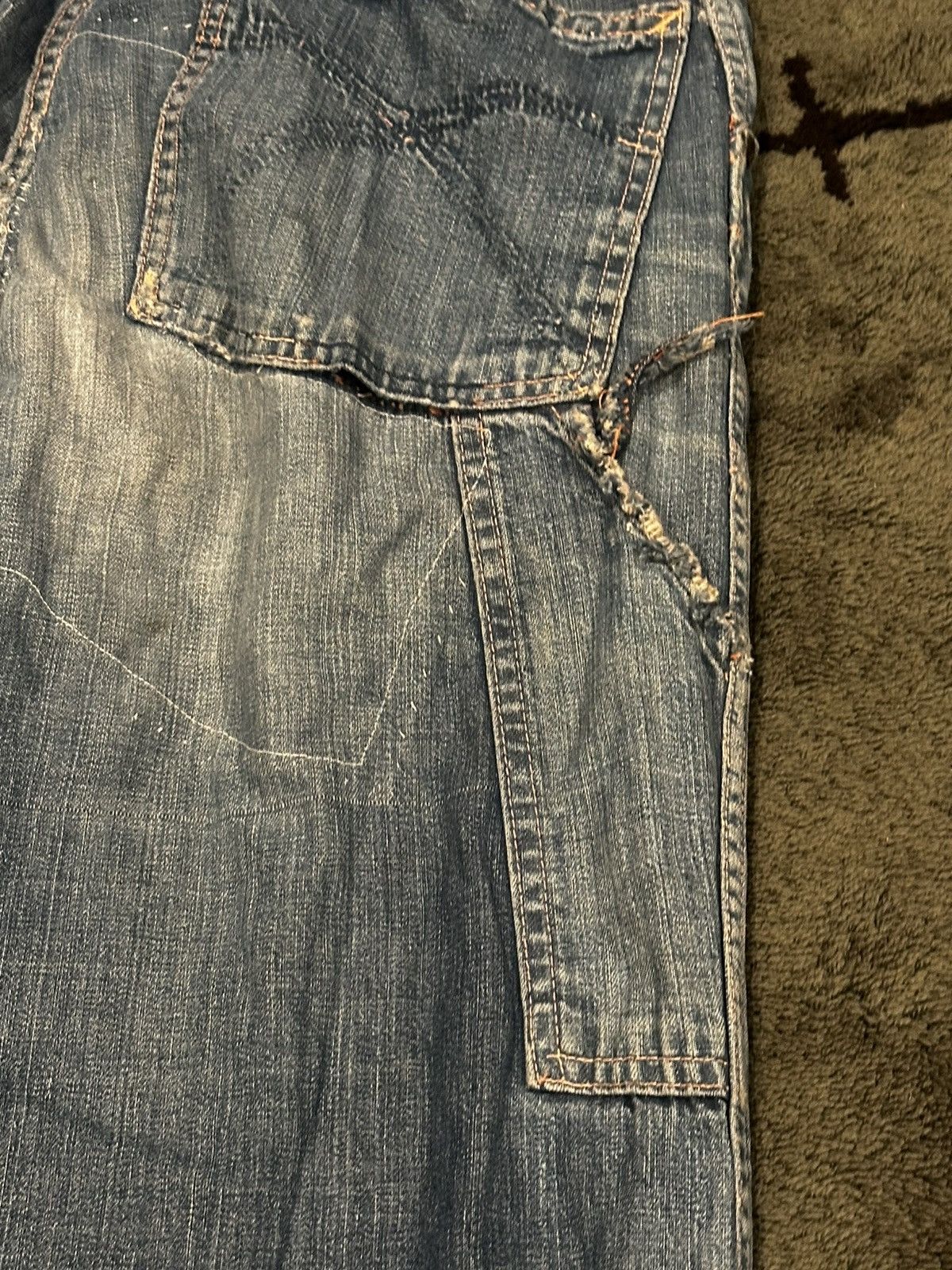 Lee × Levi's × Vintage Vintage 1960’s Big Smith Distressed and Repaired Denim Size US 30 / EU 46 - 6 Thumbnail