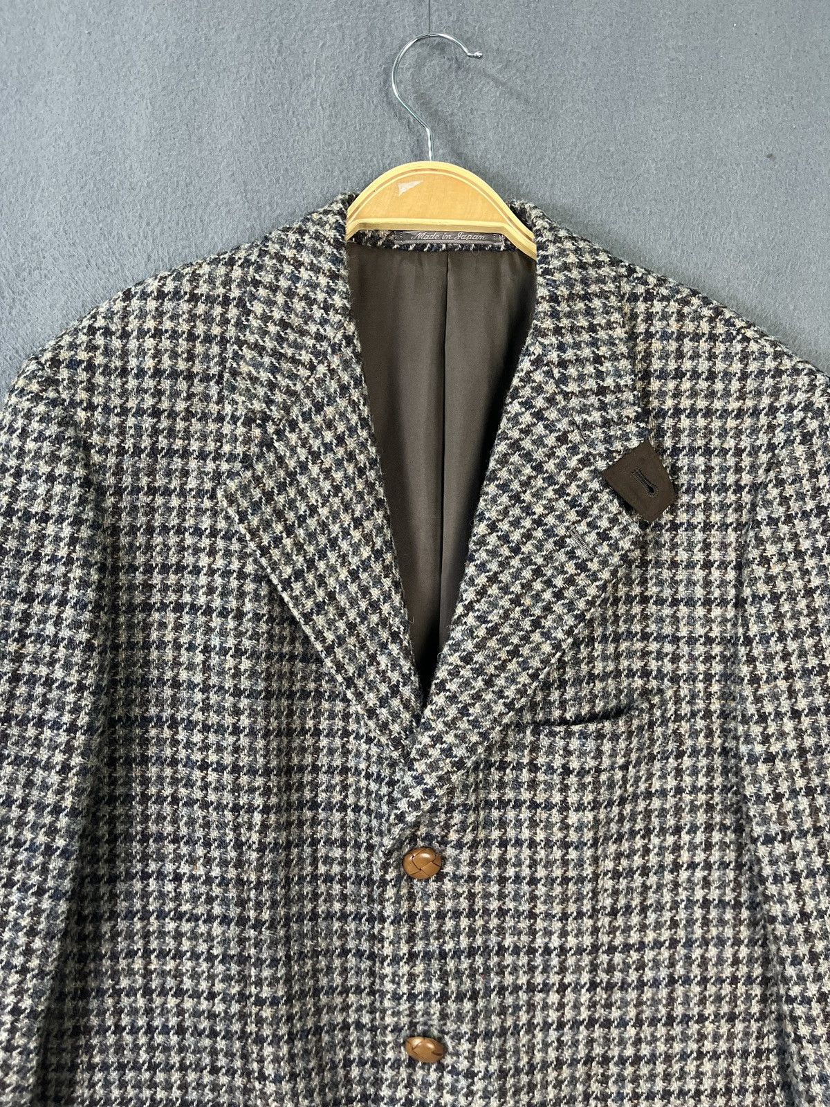 Harris Tweed Harris Tweed Houndstooth Wool Blazer Made in Japan Size 42R - 3 Thumbnail
