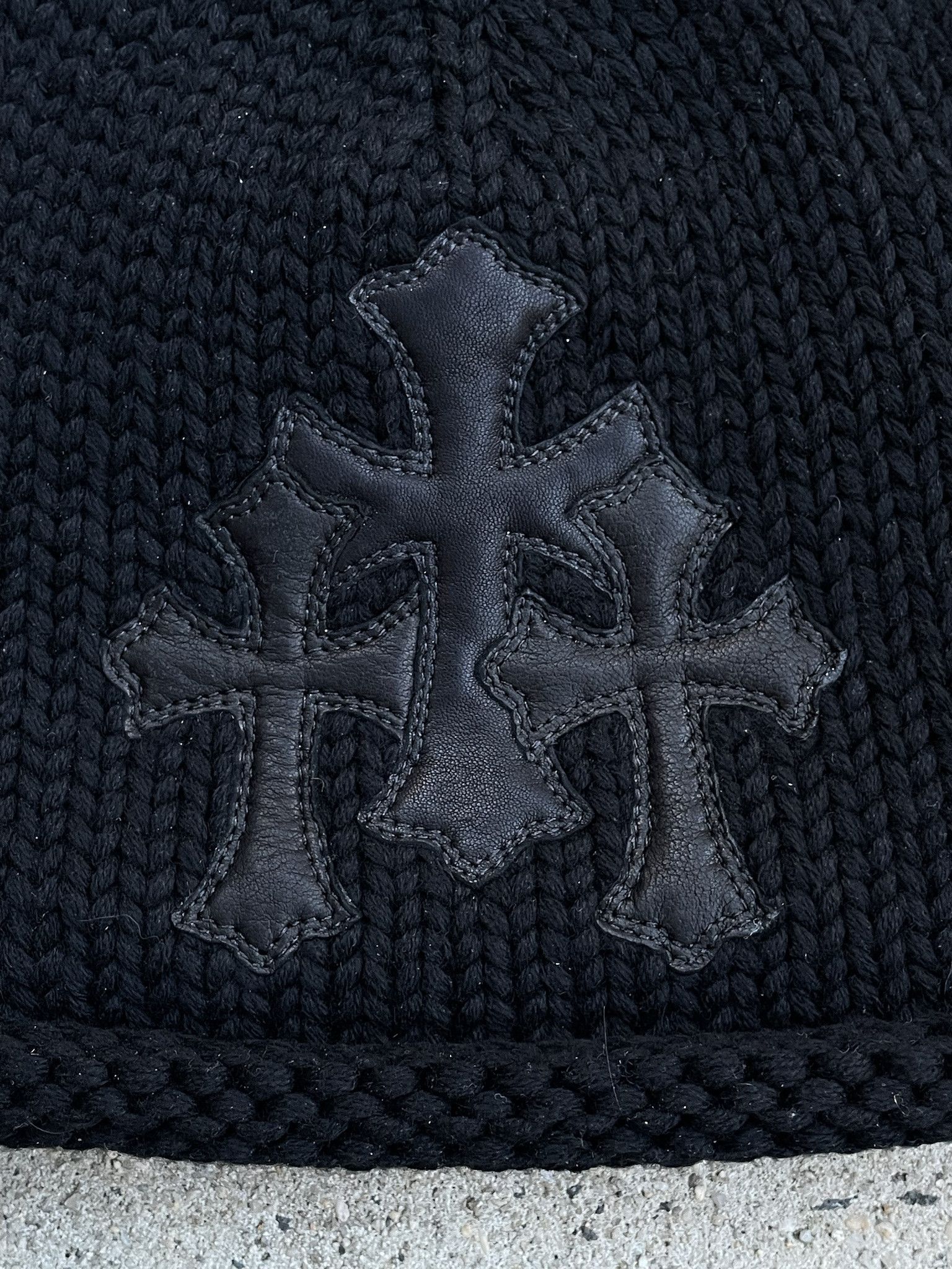 Chrome Hearts Chrome Hearts Cashmere Knit Cross Patch Beanie Size ONE SIZE - 3 Thumbnail